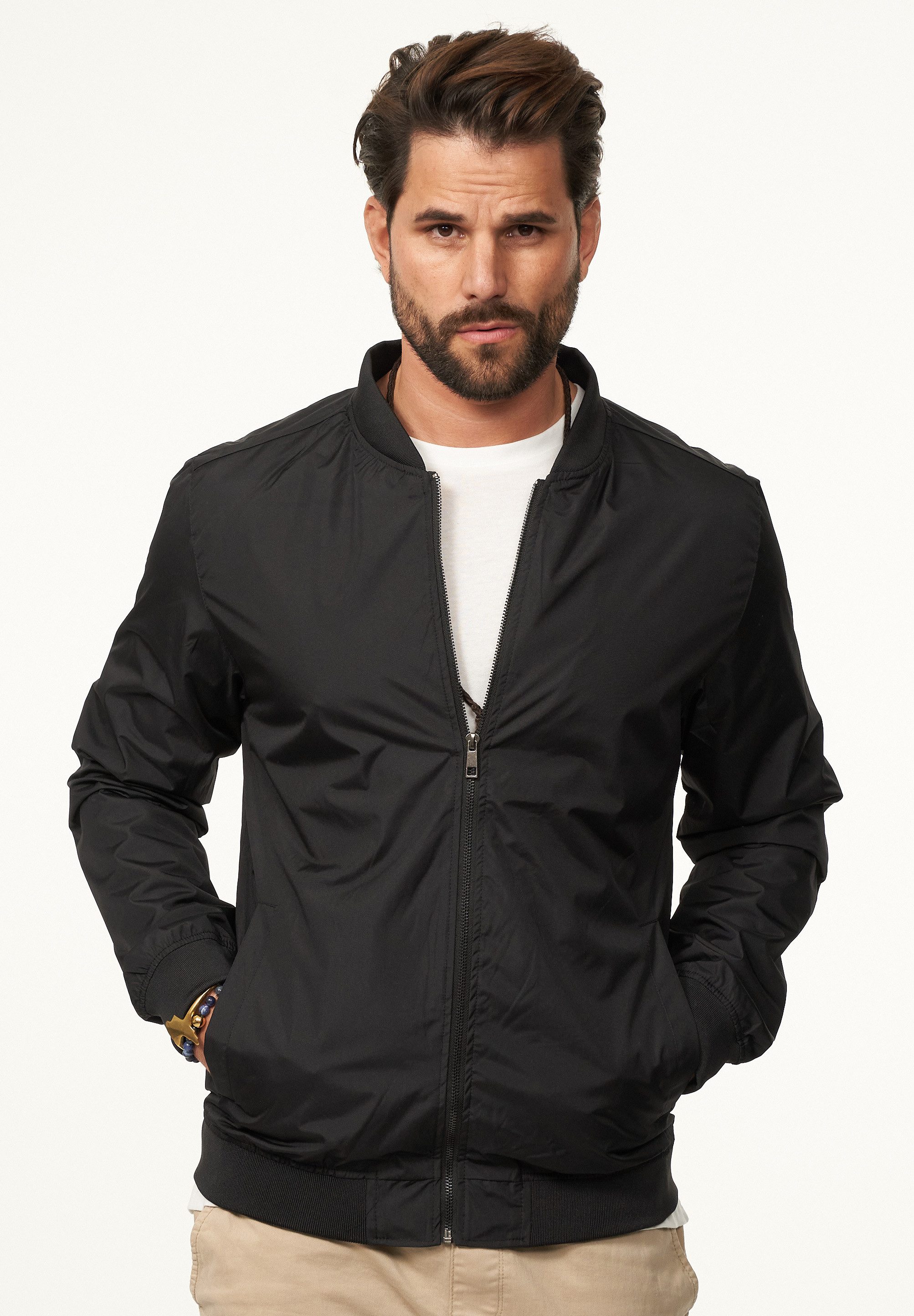 DAILY COTTON Blouson mit Baseball-Kragen Herren Blousonjacke leichte Bomberjacke Übergangsjacke – Bild 3 von 5