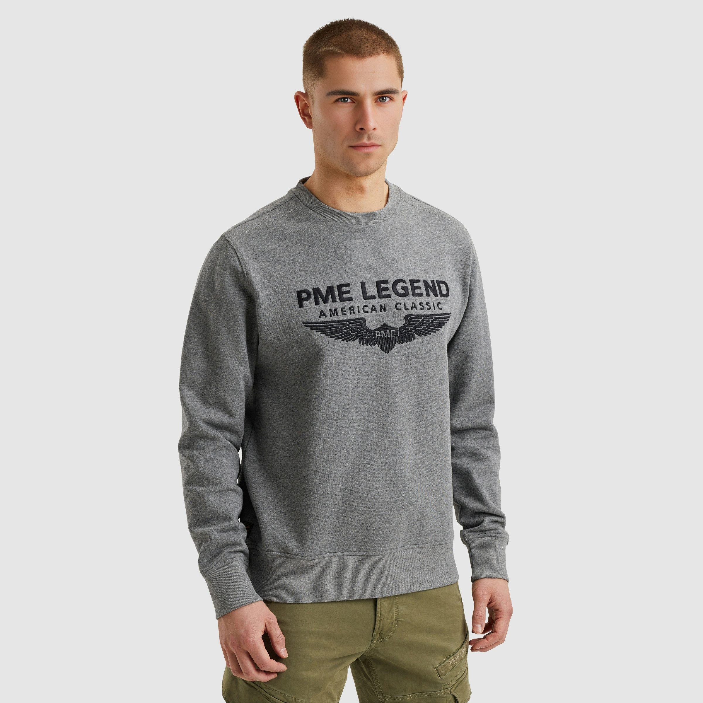 PME Legend Herren Rundhals Pullover CREWNECK SOFT TERRY WITH LOGO - Regular günstig online kaufen