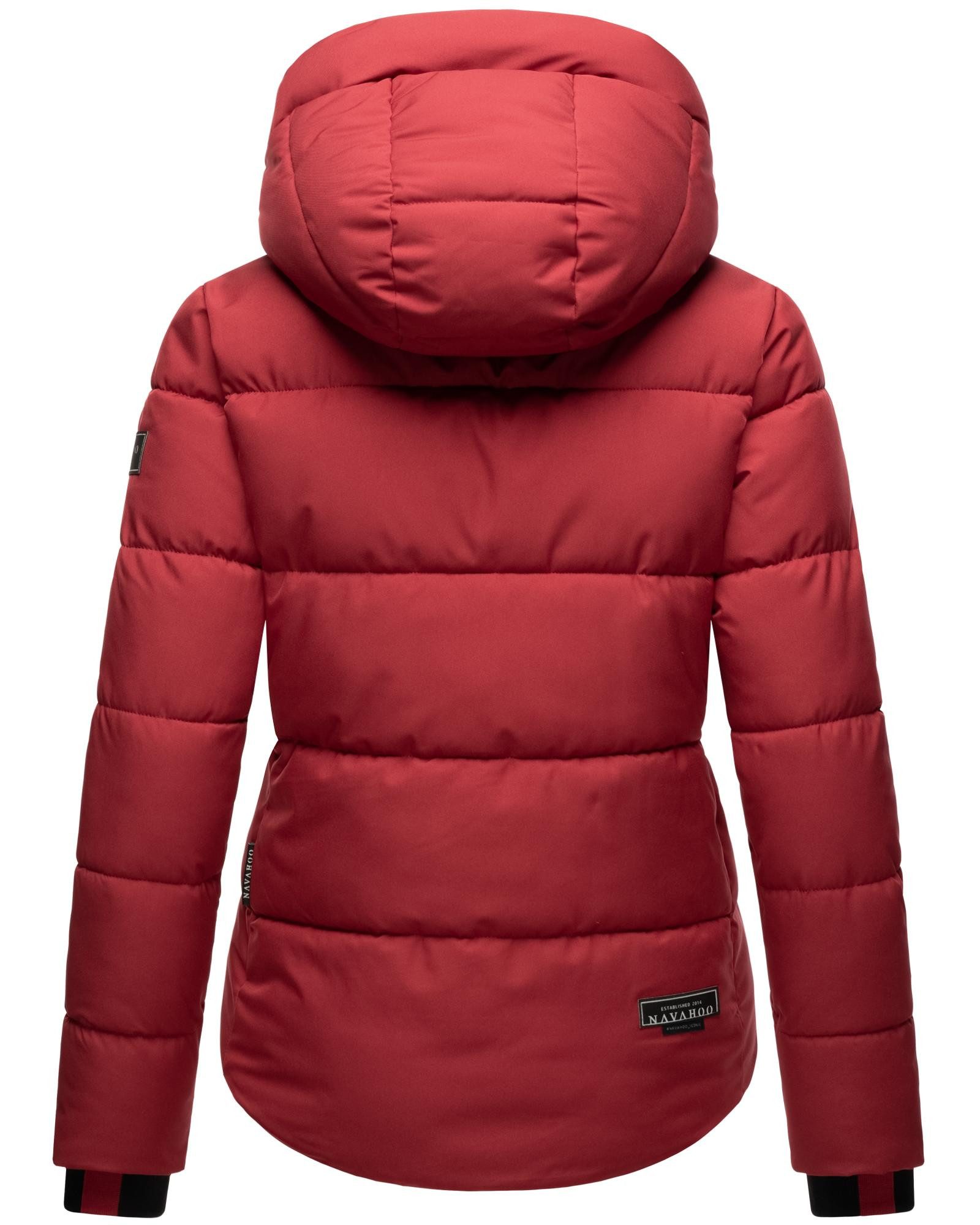 Navahoo Steppjacke Lachperle XIV Kurze gesteppte Damen Winterjacke mit hohem Kragen und Kapuze