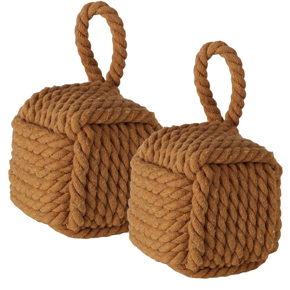 BOLTZE GRUPPE GmbH Türstopper Square Würfel Beige 2er Set, dekorativer Türstopper Fensterstopper als Würfel in Beige 2 Stück