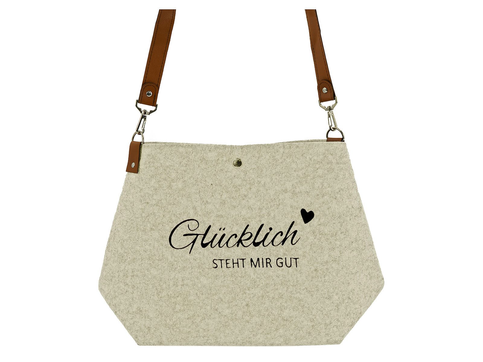 NOOR LIVING Shopper 32185 Tasche Shopper Umhängetasche mit Schriftzuck (Stück, 1-tlg., 1), gestickt