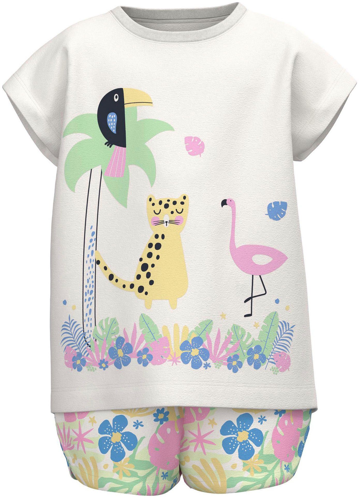 Name It Rundhalsshirt 2-tlg) Alyssum Animals F1 NMFVIGEA White TOP CAPSL SET (Packung