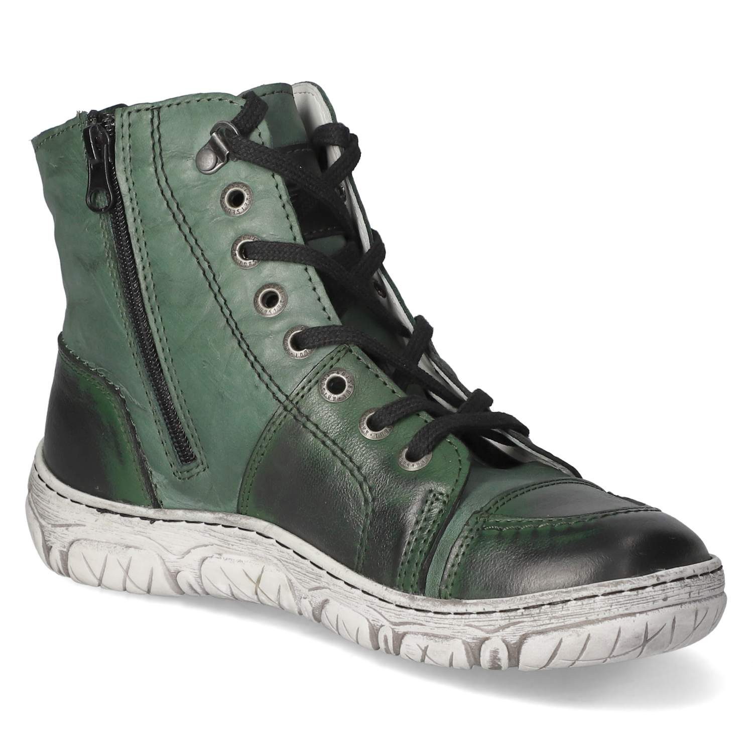 KRISBUT Krisbut 3201-9 PO Damen Glattleder grün Schnürstiefel