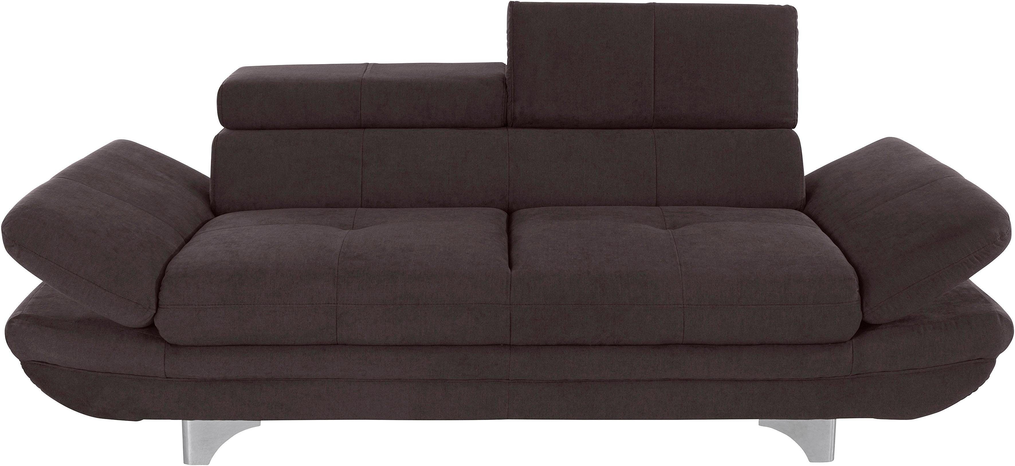 COTTA Polstergarnitur Enterprise, (Set), Set bestehend aus: 2-Sitzer mit Kopfteilverstellung & Hocker