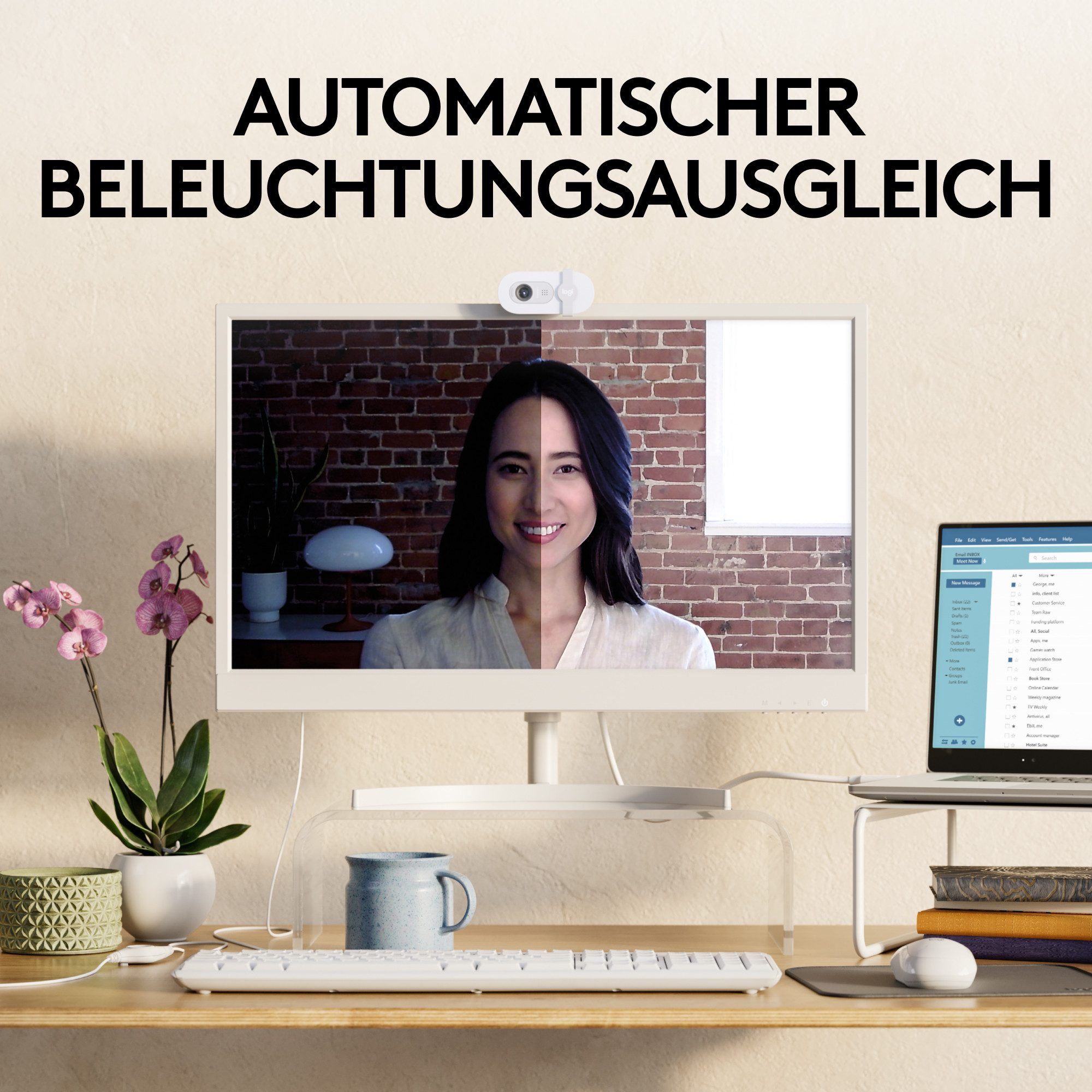 Logitech Brio 100 Full HD - OFF-WHITE Webcam