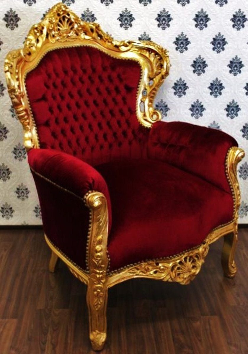 Casa Padrino Кресла Barock Кресла King Bordeaux/Gold - Möbel Antik Stil