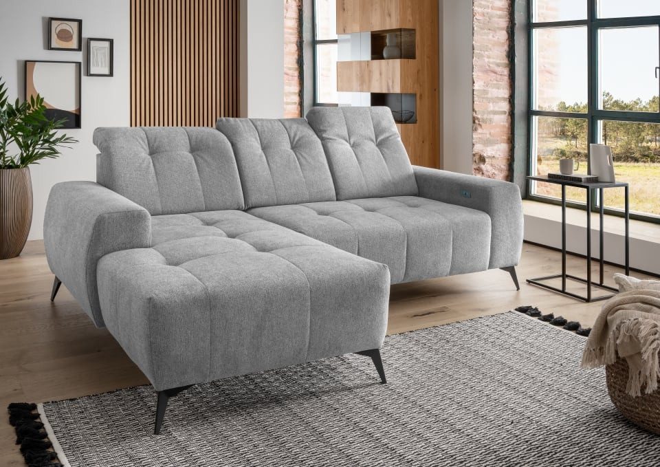 Myhomelando Ecksofa Summer Corto, mit Elektrofunktion & verstellbaren Kopflehnen, Corto-Stoff