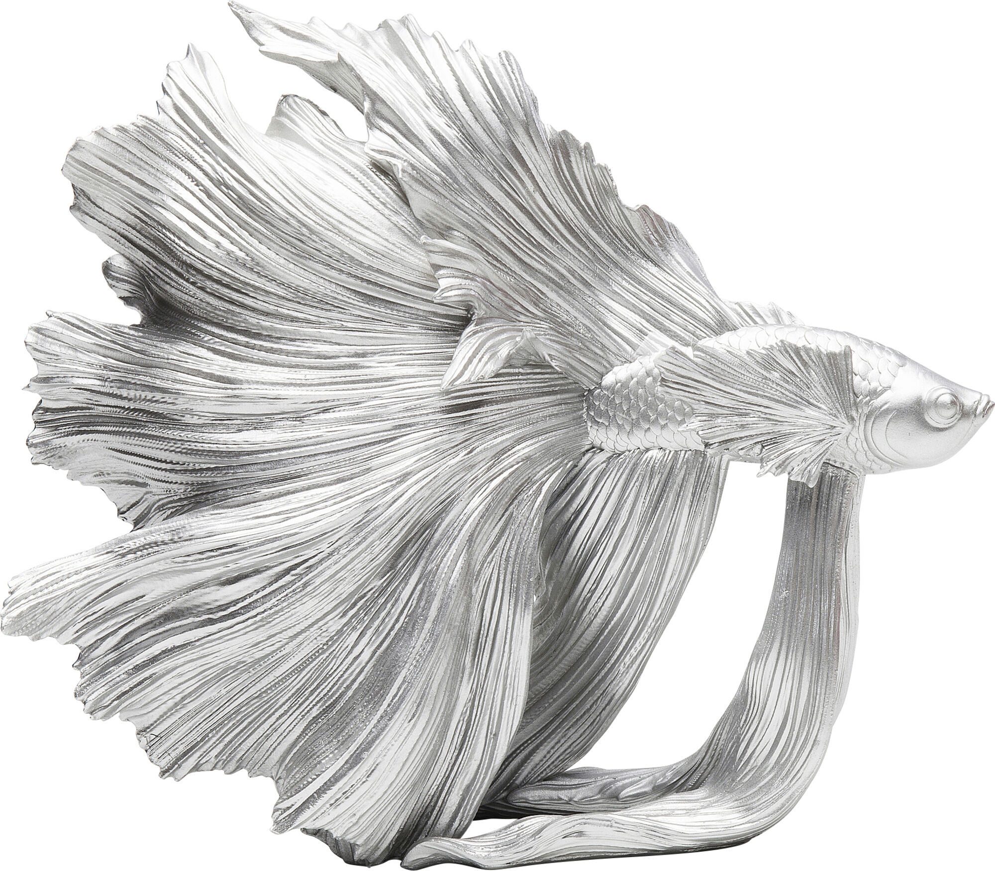 Dekofigur Deko Figur Betta Fish Silber Klein