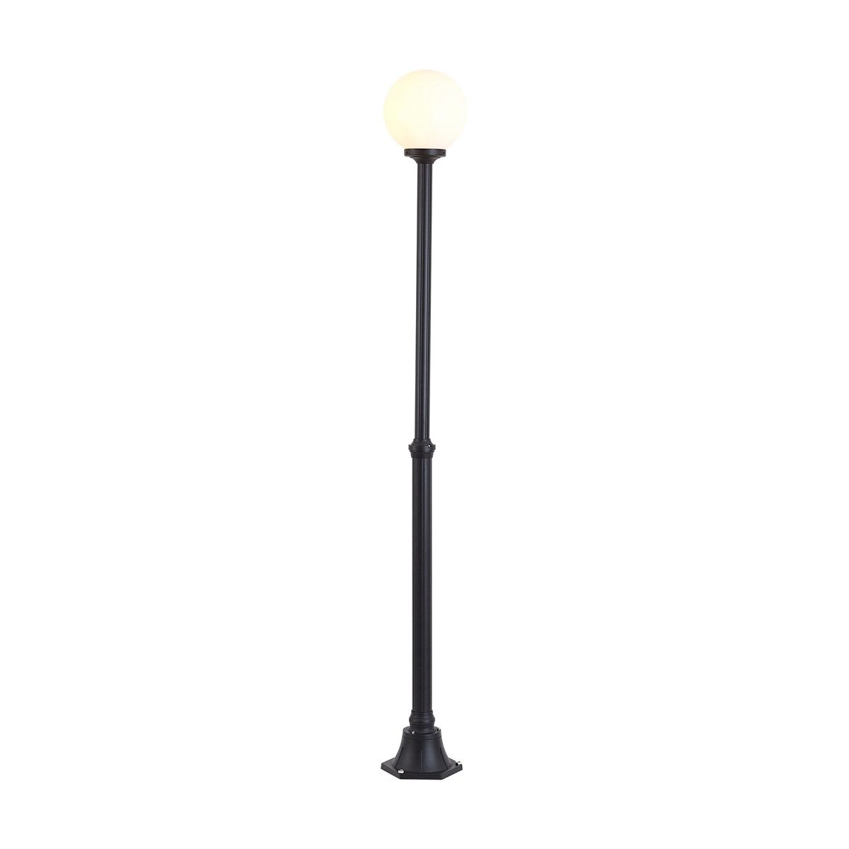 Qazqa Außen-Stehlampe Champs, ohne Leuchtmittel, E27, Schwarz, Klassisch / Antik, Aluminium, 1-flammig