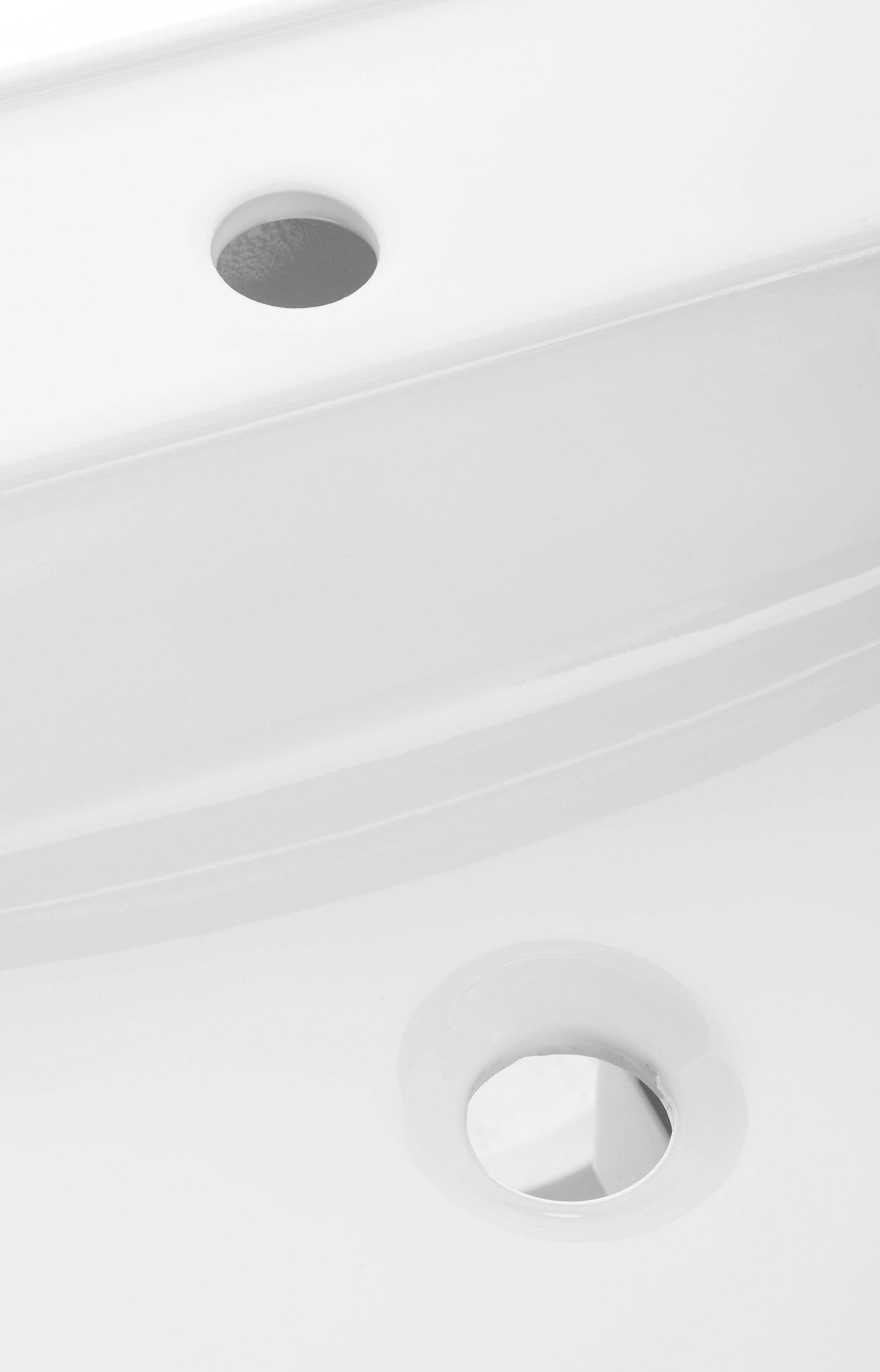Badmöbel, Waschbecken, Breite 60 weiß HELD inkl. MÖBEL Davos cm Waschtisch weiß | Waschbeckenunterschrank