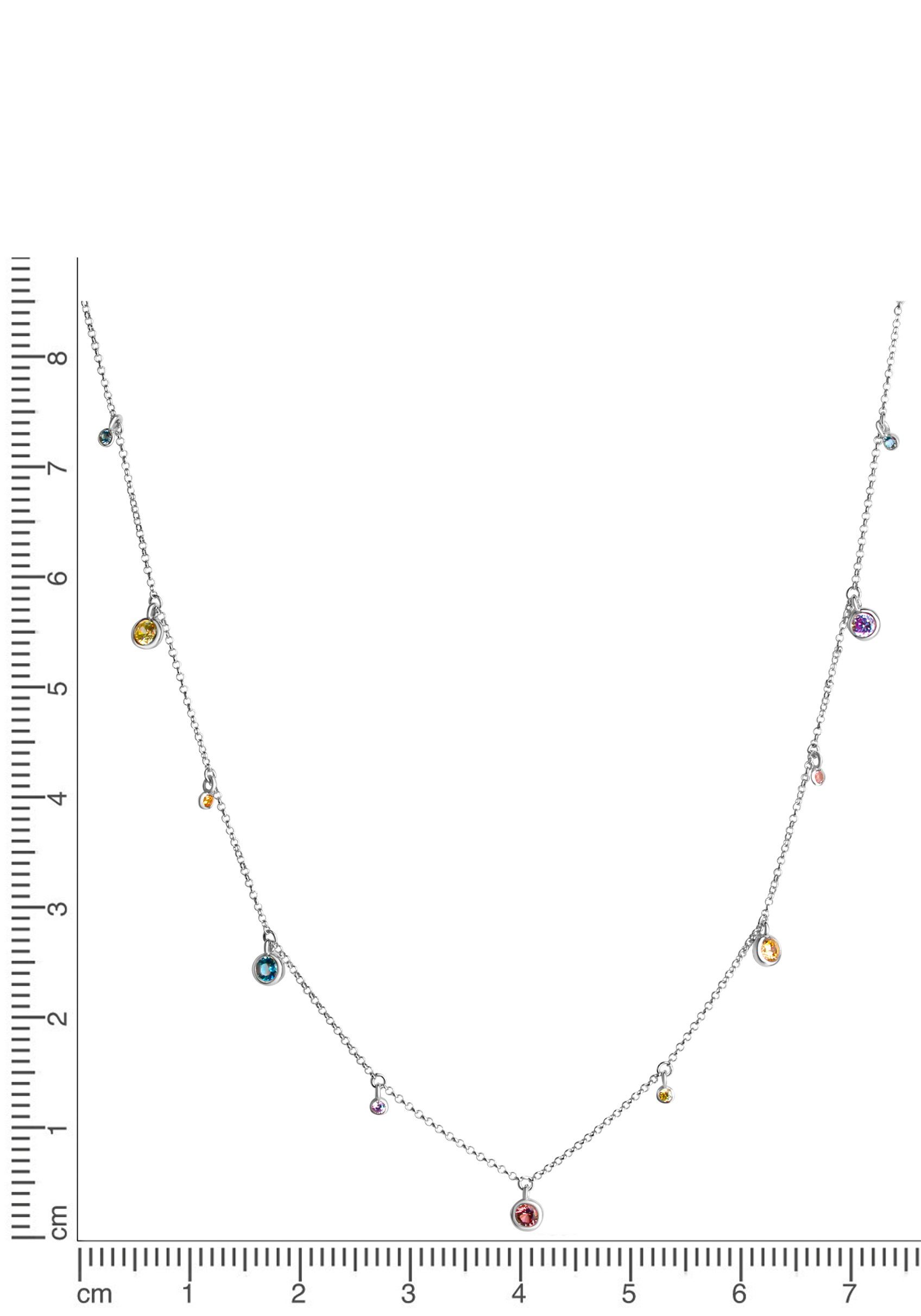 Firetti Kette mit Anhänger Schmuck Geschenk Silber 925 Halsschmuck Halskette Regenbogen, mit Zirkonia (synth)