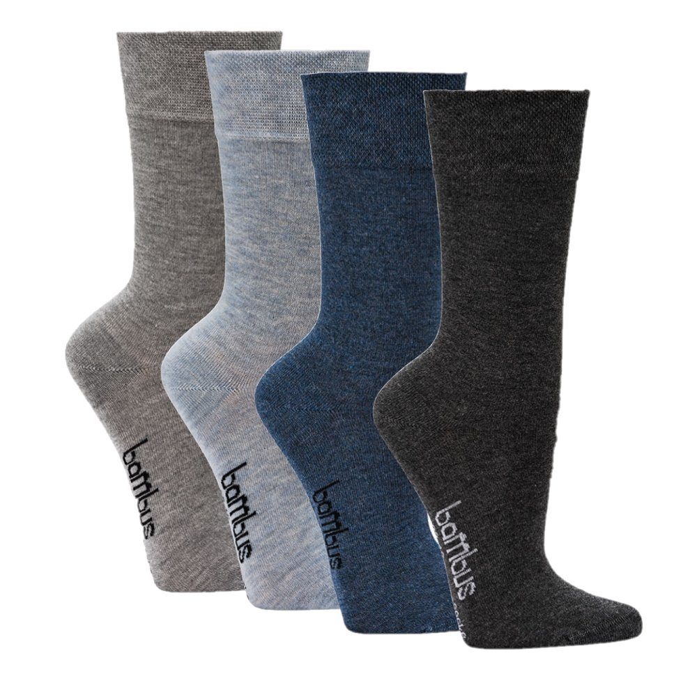 TippTexx 24 Freizeitsocken 6 Paar weiche Bambus Socken in Melange-Farben mit Antiloch-Garantie
