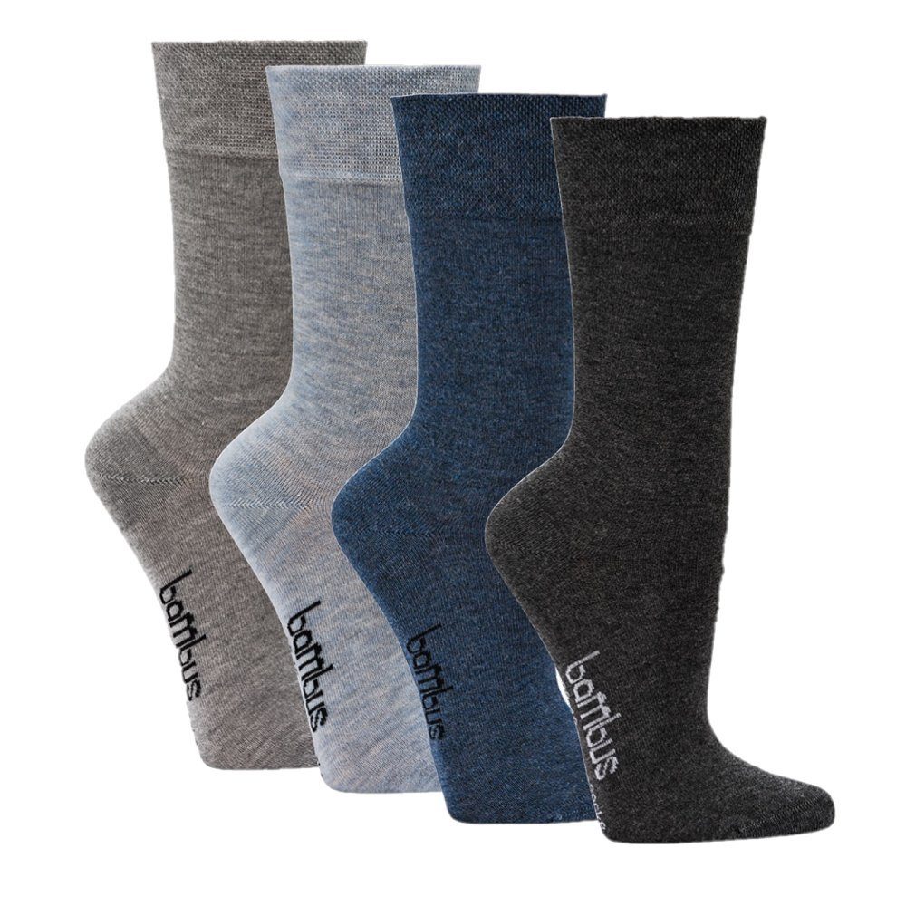 TippTexx 24 Freizeitsocken 6 Paar in Socken Antiloch-Garantie mit weiche Melange-Farben Bambus