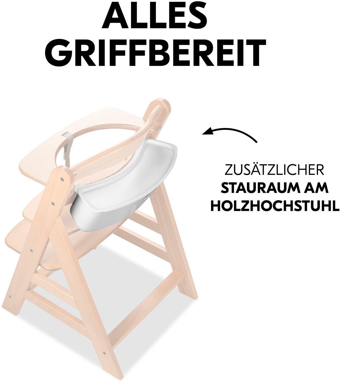 Hauck Aufbewahrungsbox Highchair Box S, Disney Pooh White, für Hochstühle