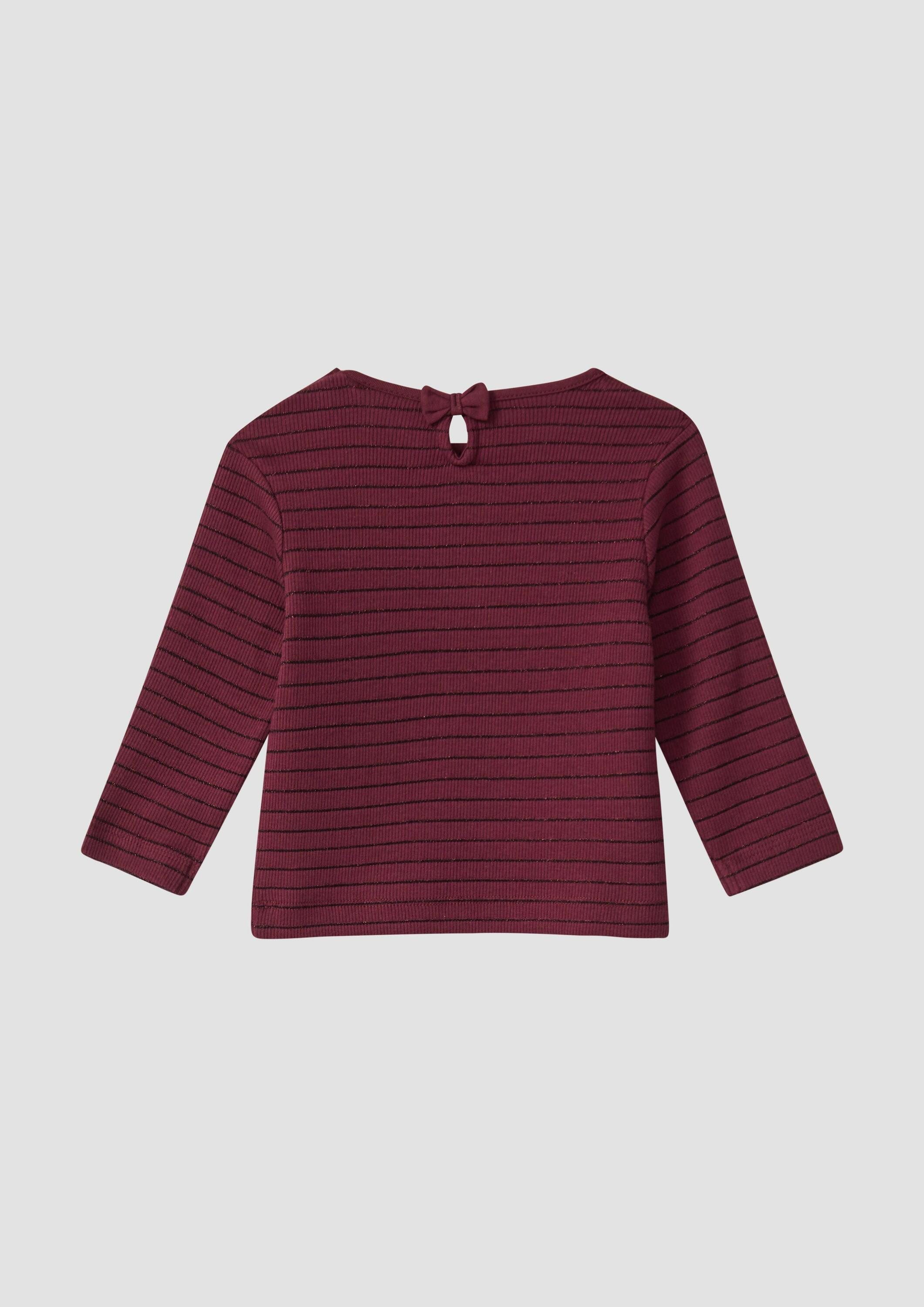 s.Oliver Langarmshirt T-Shirt Langarmshirt mit Glitzerstreifen und Zierschleife