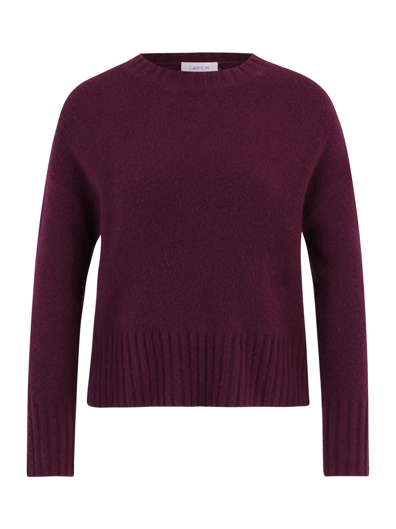 Cartoon Strickpullover lila,Casual,Polyacryl,Unifarben,Rundhals,Lang,Oversized