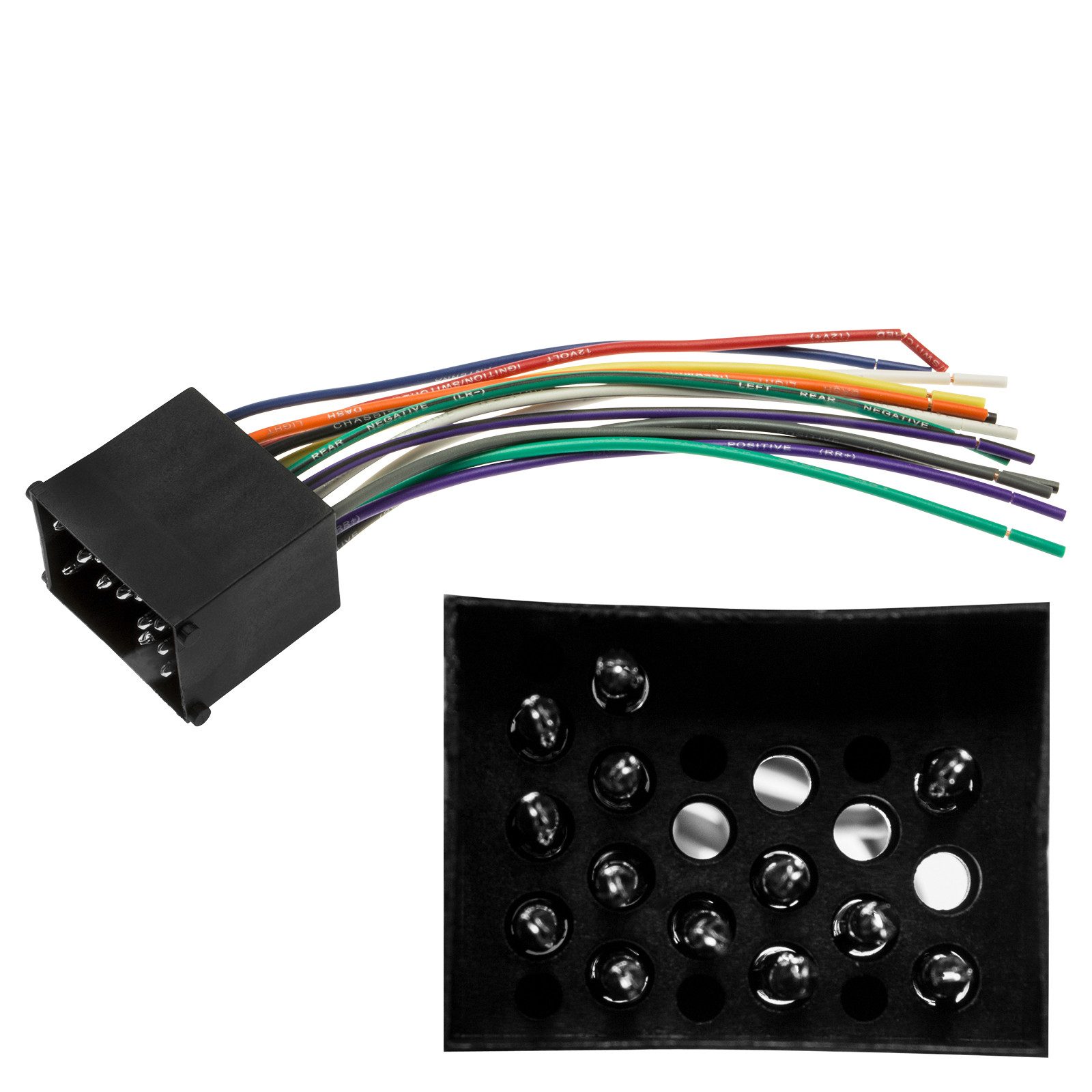 Auto Radio Adapter offen Kabel Stecker DIN ISO 16pin KFZ-Adapter