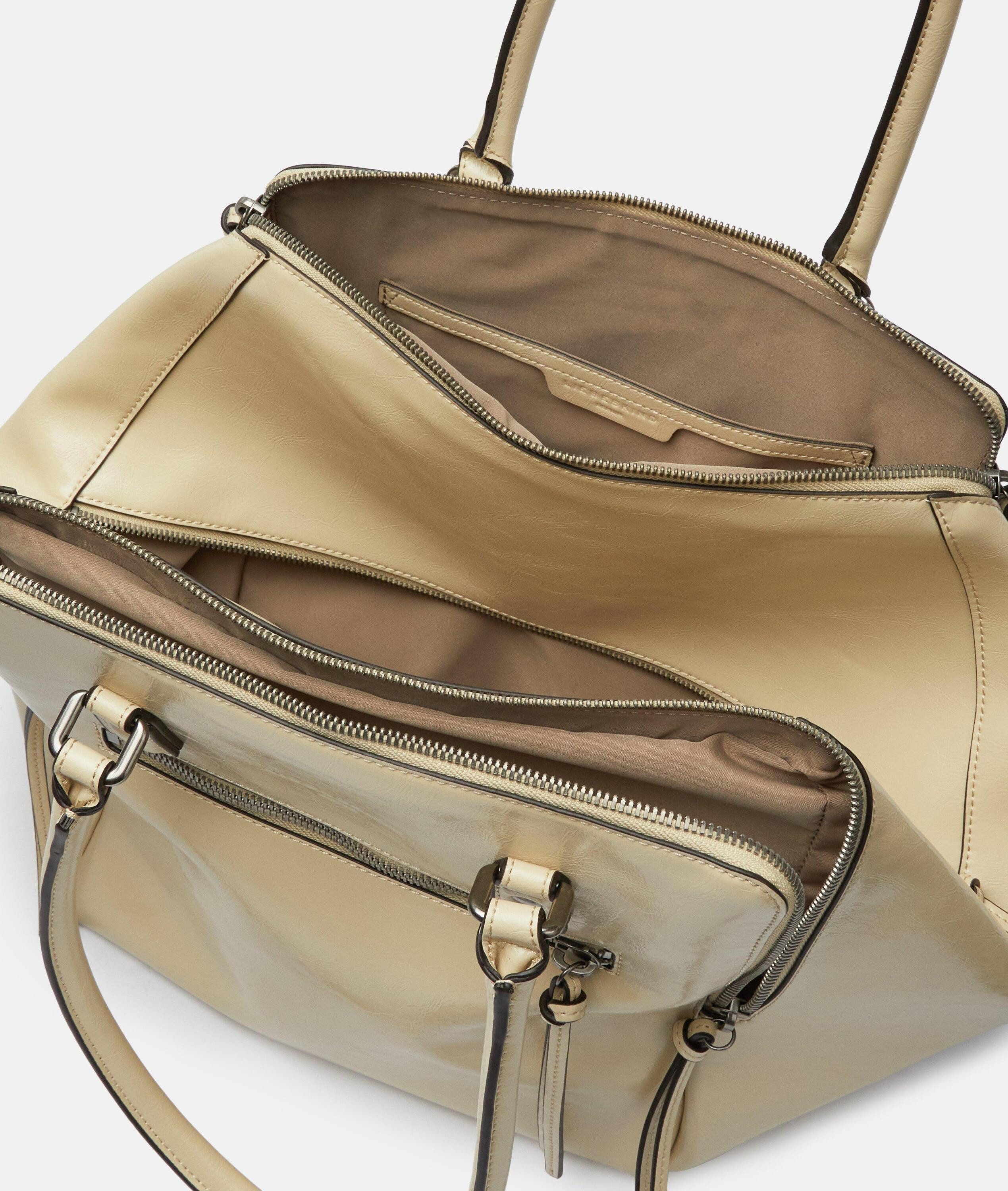 Liebeskind Berlin Schultertasche Archive Kayla Satchel L, Geräumige Schultertasche in Lacklederoptik mit glossy Finish