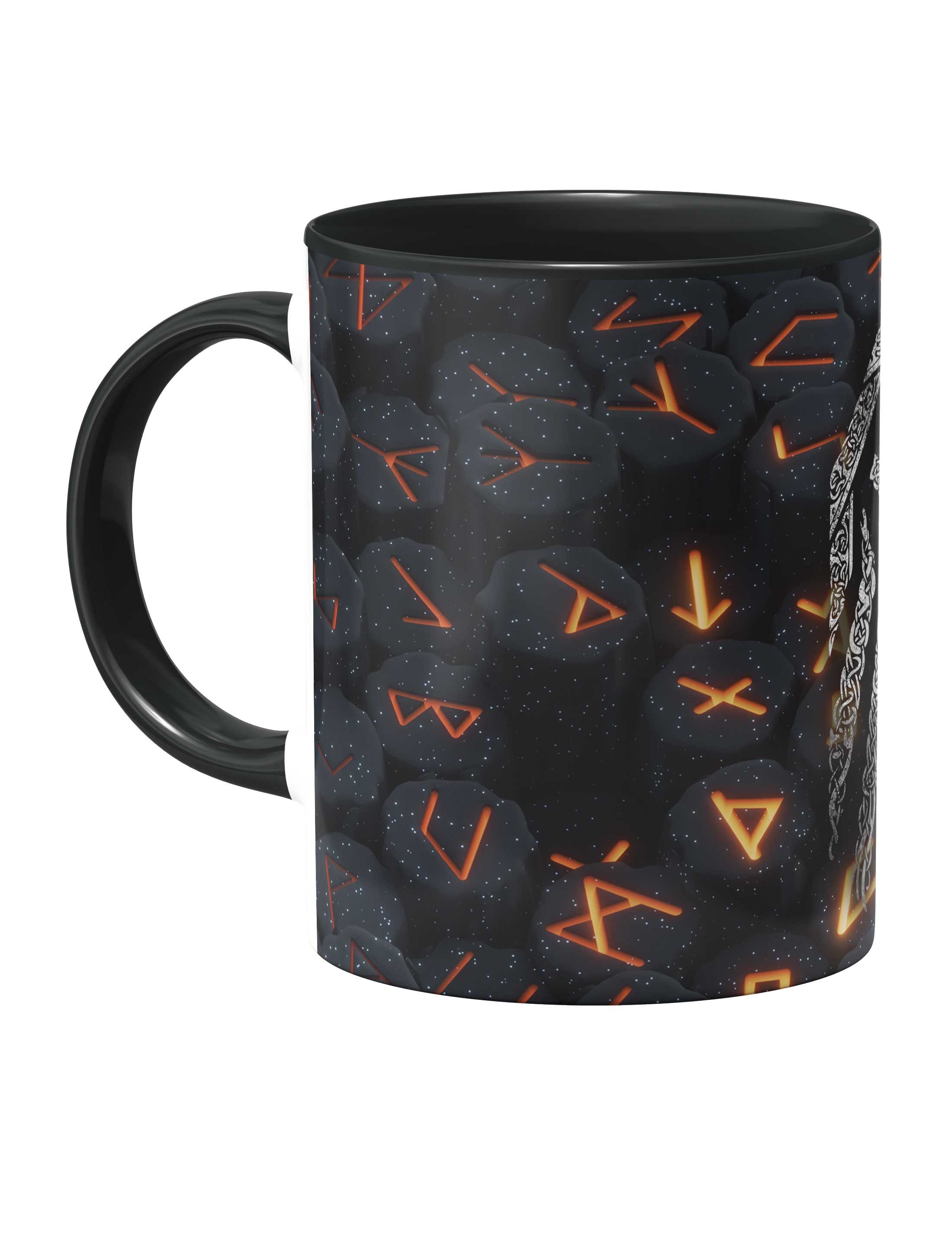 Urban Backwoods Tasse Odhin IV Kaffeetasse Wölfe Odin Wolves Paganism Newpaganism Thor, 1-tlg., Keramik, Wikinger Loki Vikings