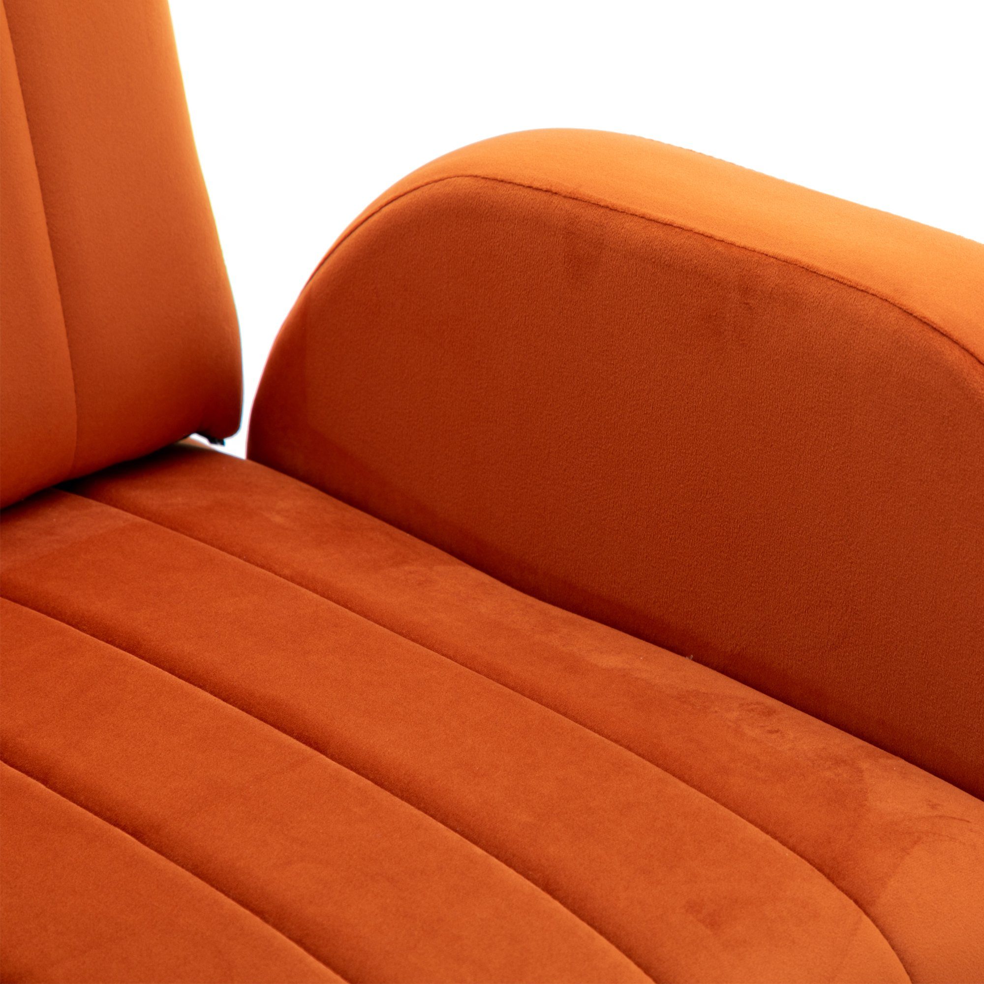 Odikalo Loungesessel Einzelsofa Akzent Stuhl Freizeit mehrfarbig goldene Orange Füßen gepolstert