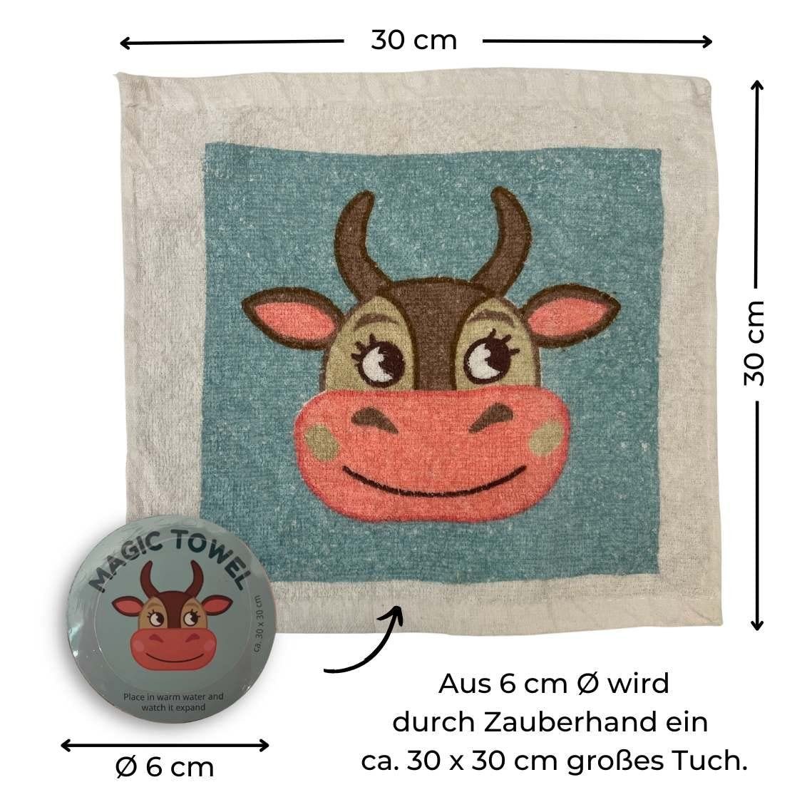 Magisches Handtuch Kinder Waschlappen, Tiere Bauernhof 100% Bada Set Zauberhandtuch Baumwolle, Handtuch Bing (6-tlg), Zauberhandtuch