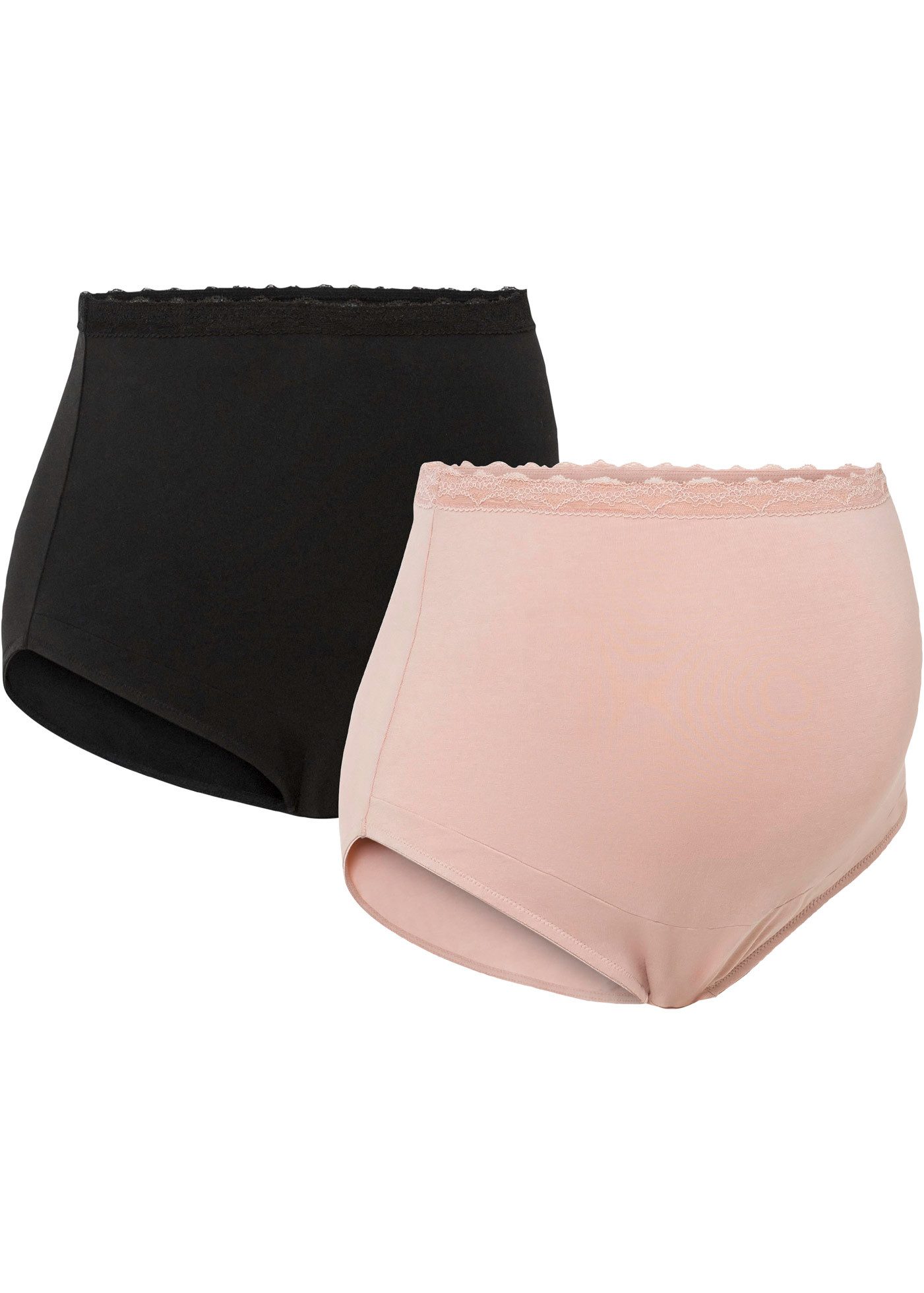 bonprix Umstandspanty (Packung, 2-St) hoch geschnitten, blickdicht, dehnbares Obermaterial