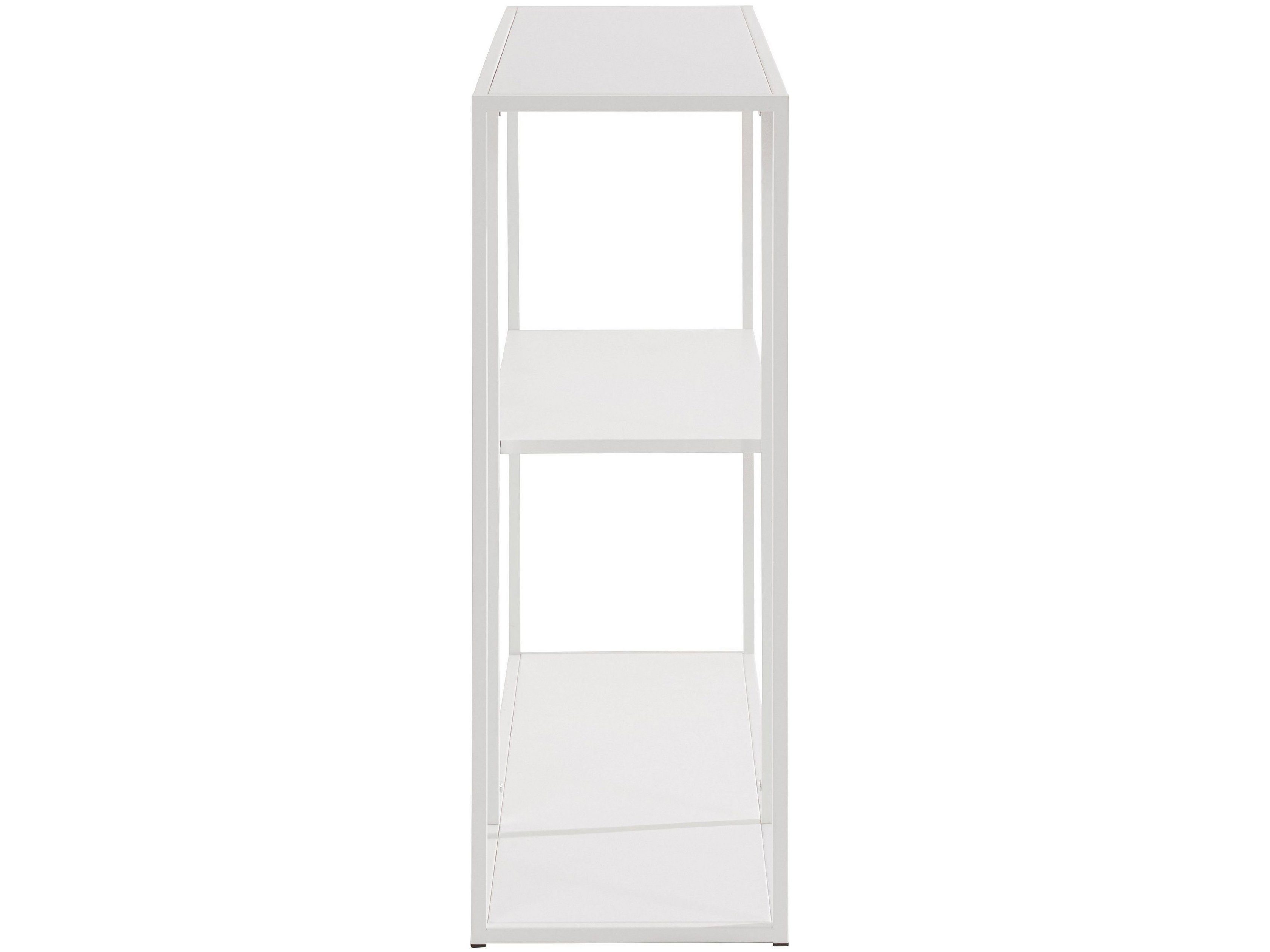 loft24 Bücherregal Chandler, Standregal weiß Metall, offene 3 aus Fächer, 100 cm Breite