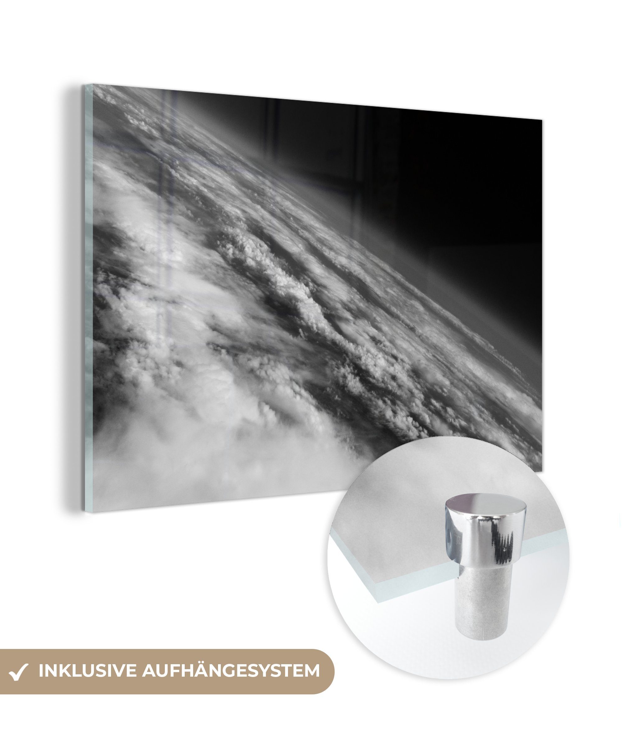 MuchoWow Acrylglasbild Schlafzimmer Planeten, - & - St), Erde Acrylglasbilder (1 Wolken Wohnzimmer
