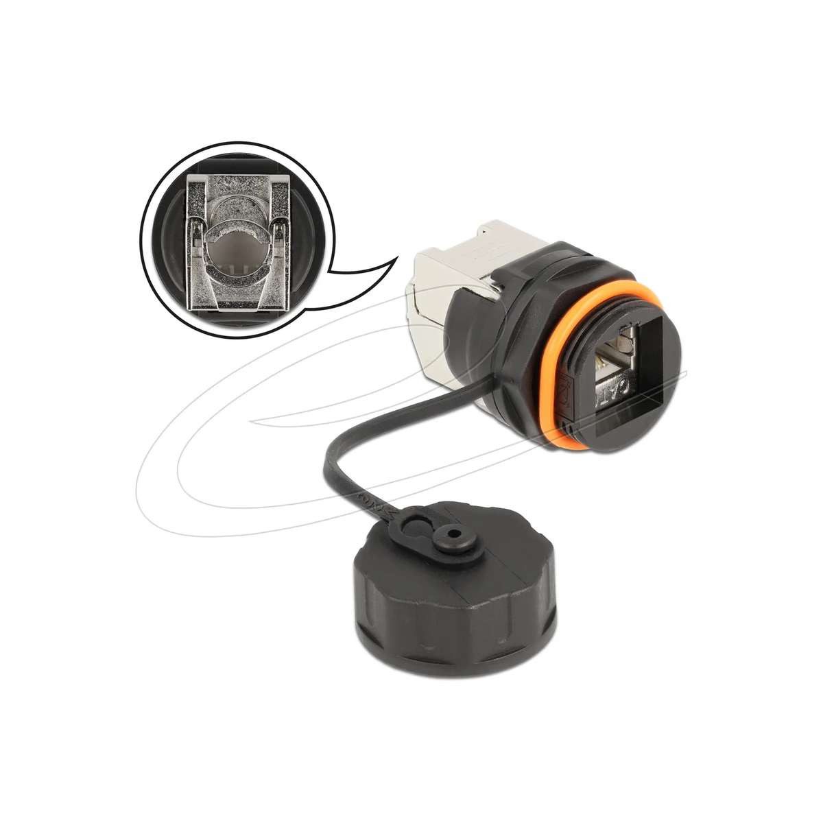 Delock DELOCK Kabelverbinder RJ45 Buchse zu Cat.6A LSA wasserfest LAN-Kabel