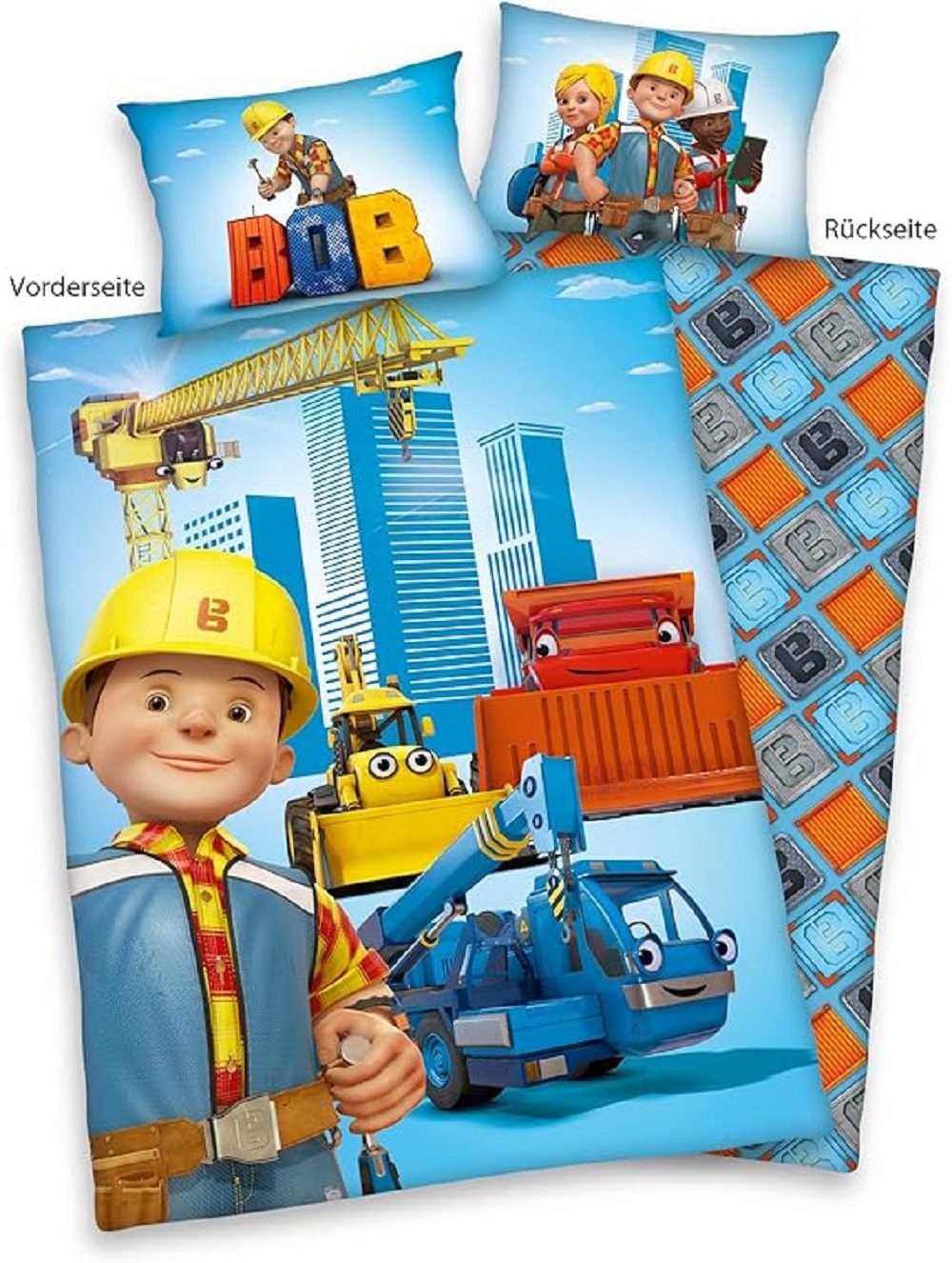 Babybettwäsche Bob der Baumeister 40 x 60 100 x 135 Flanell
