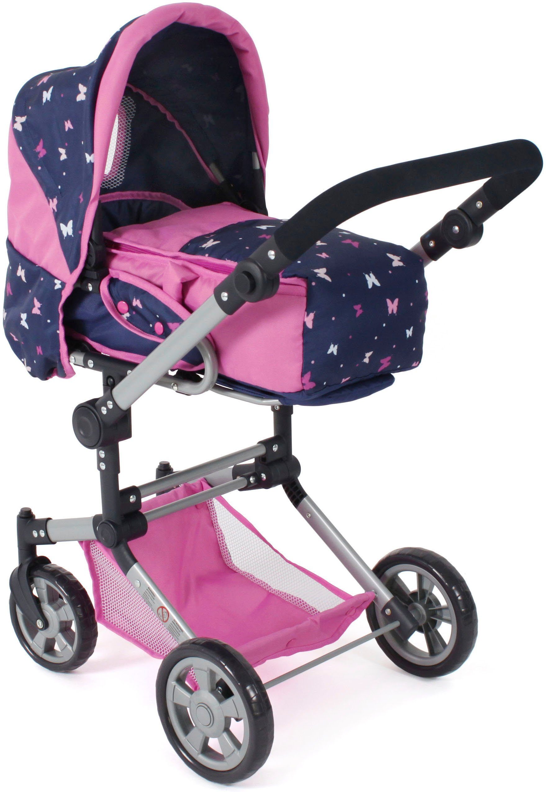 CHIC2000 Kombi-Puppenwagen Jara, Butterfly, rosa, zusammenklappbar günstig online kaufen
