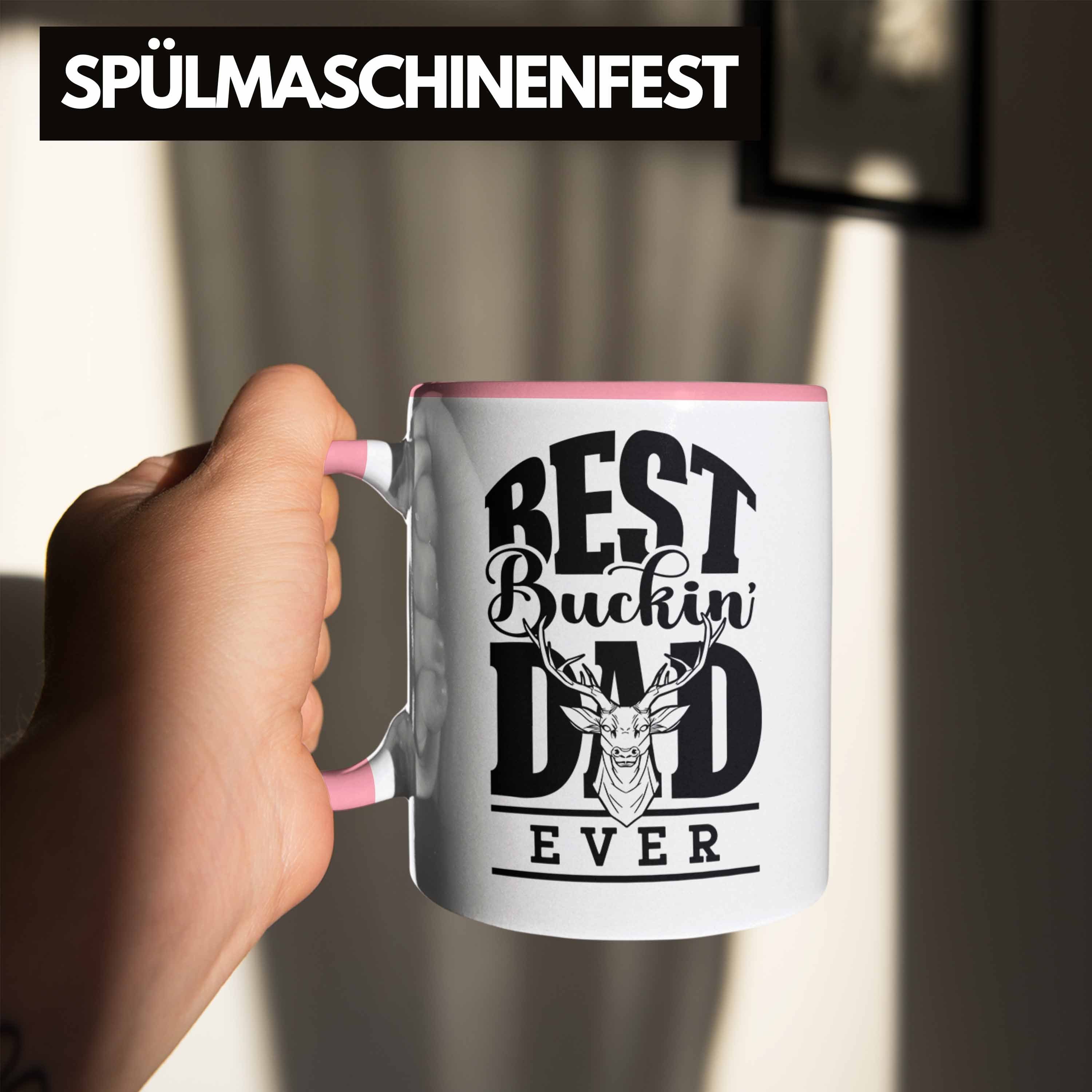 Trendation Dad Jäger-Tasse Geschenk Buckin Rosa "Best Ever" Vater Vatertag Tasse