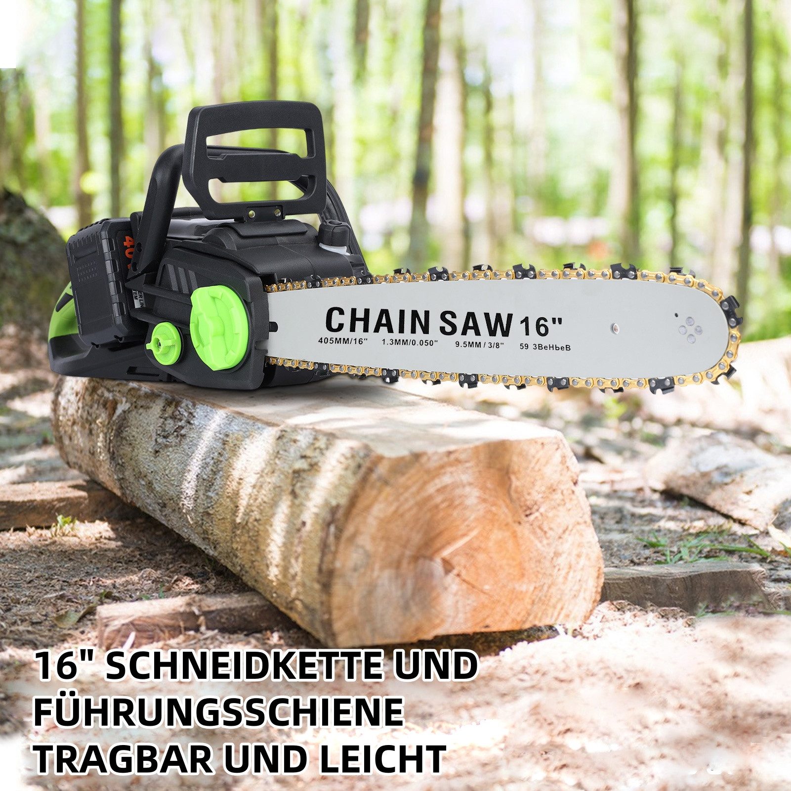 Rutaqian Akku-Kettensäge 16-Zoll-Akku-Kettensäge, bürstenloser Motor, batte günstig online kaufen