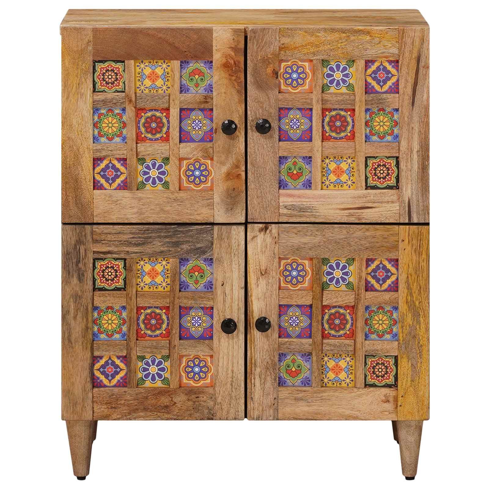 vidaXL Sideboard Sideboard mit Speicher Natur 60 x 33 x 75 cm Massivholz (1 St)