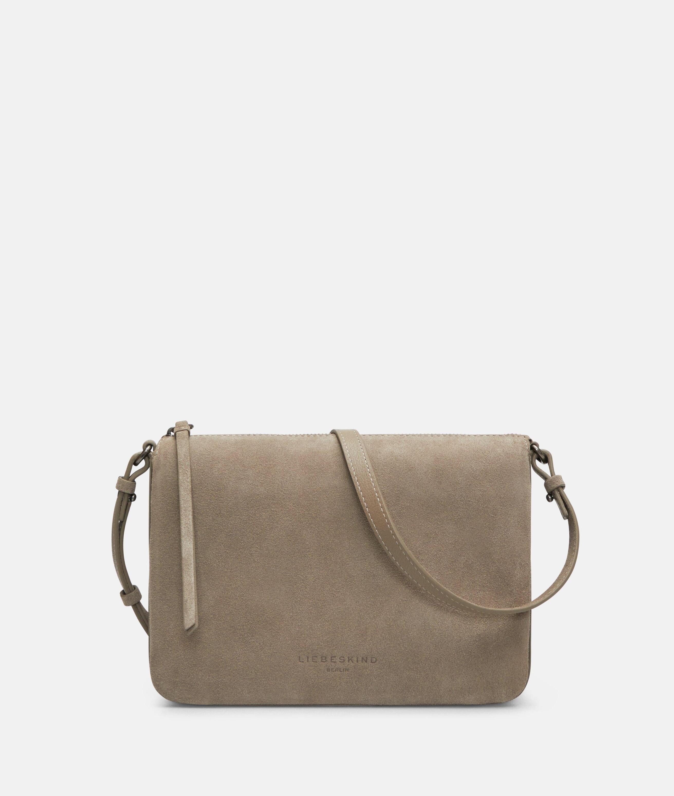 Liebeskind Berlin Umhängetasche Nina Crossbody M, Geräumige Umhängetasche aus weichem Veloursleder