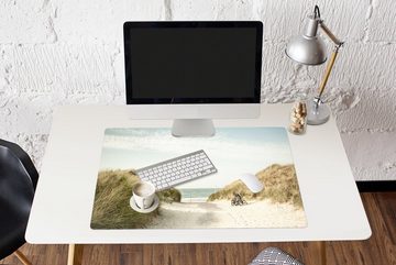 MuchoWow Gaming Mauspad Strand - Düne - Fahrrad (1-St), Büro für Tastatur und Maus, Mousepad Gaming, 90x60 cm, XXL, Großes