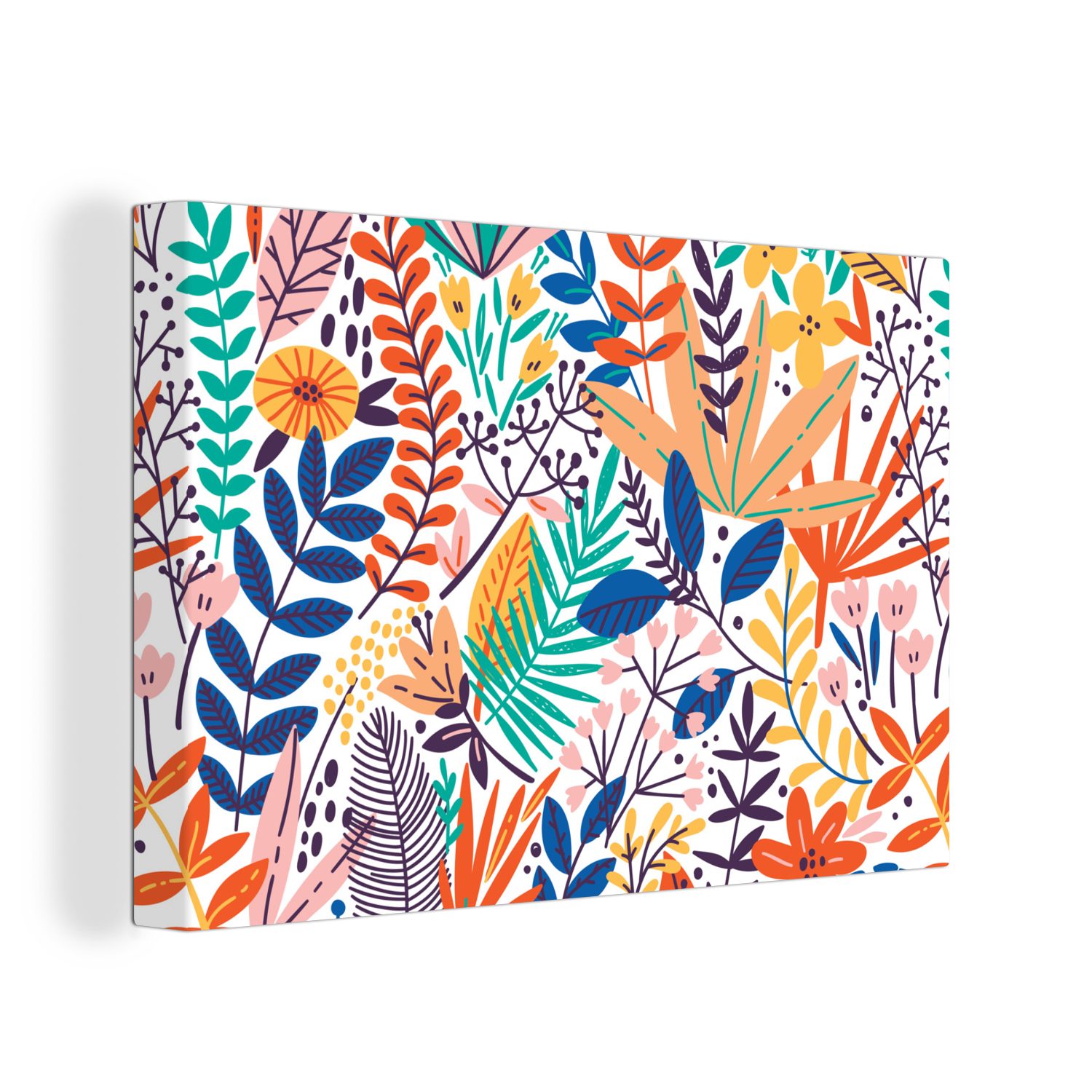 OneMillionCanvasses® Leinwandbild Sommer - Pflanzen - Blätter - Muster, (1 St), Wandbild Leinwandbilder, Aufhängefertig, Wanddeko, 30x20 cm