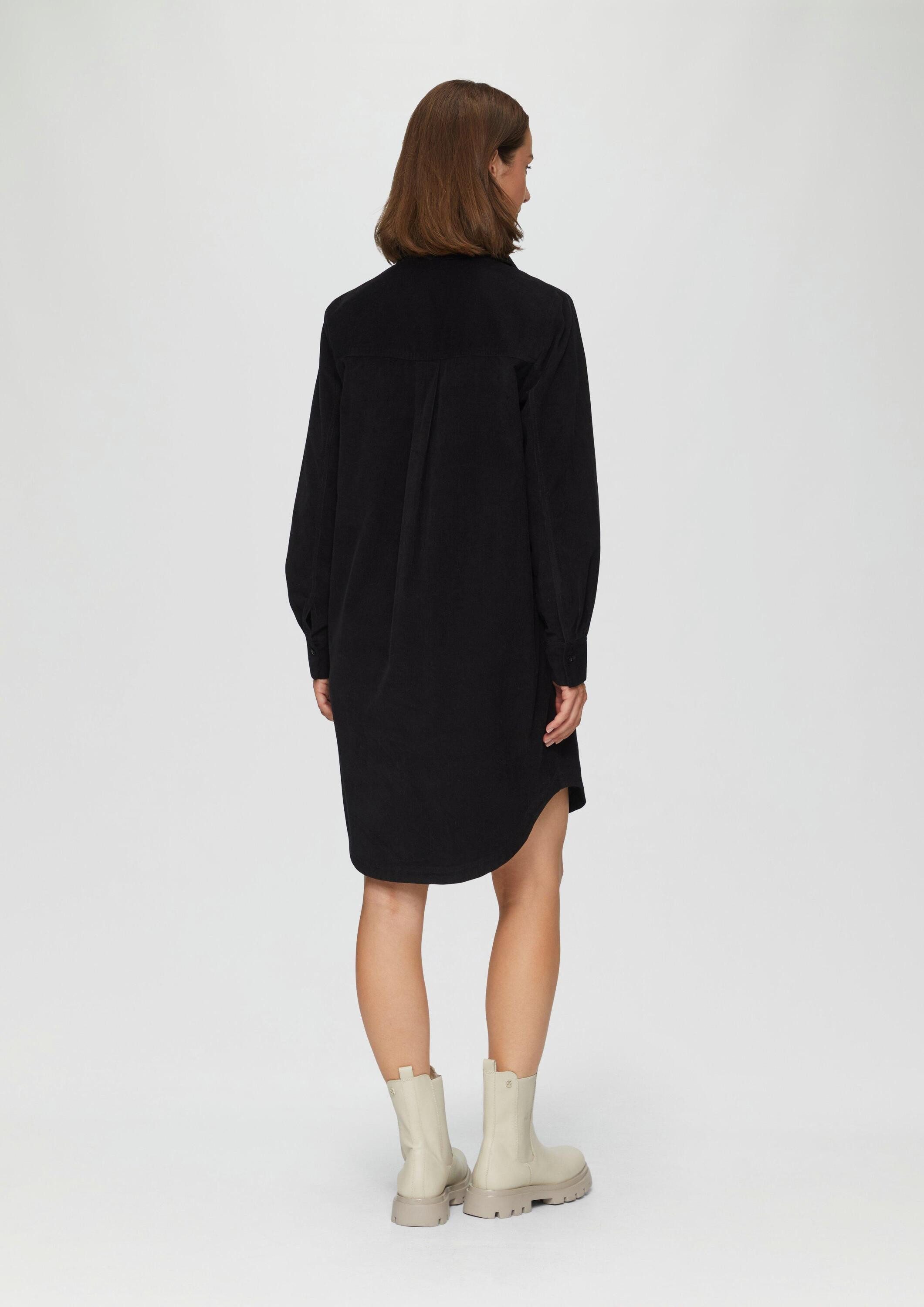 s.Oliver Minikleid Kleid Hemdblusenkleid aus Feincord mit seitlichen Eingrifftaschen