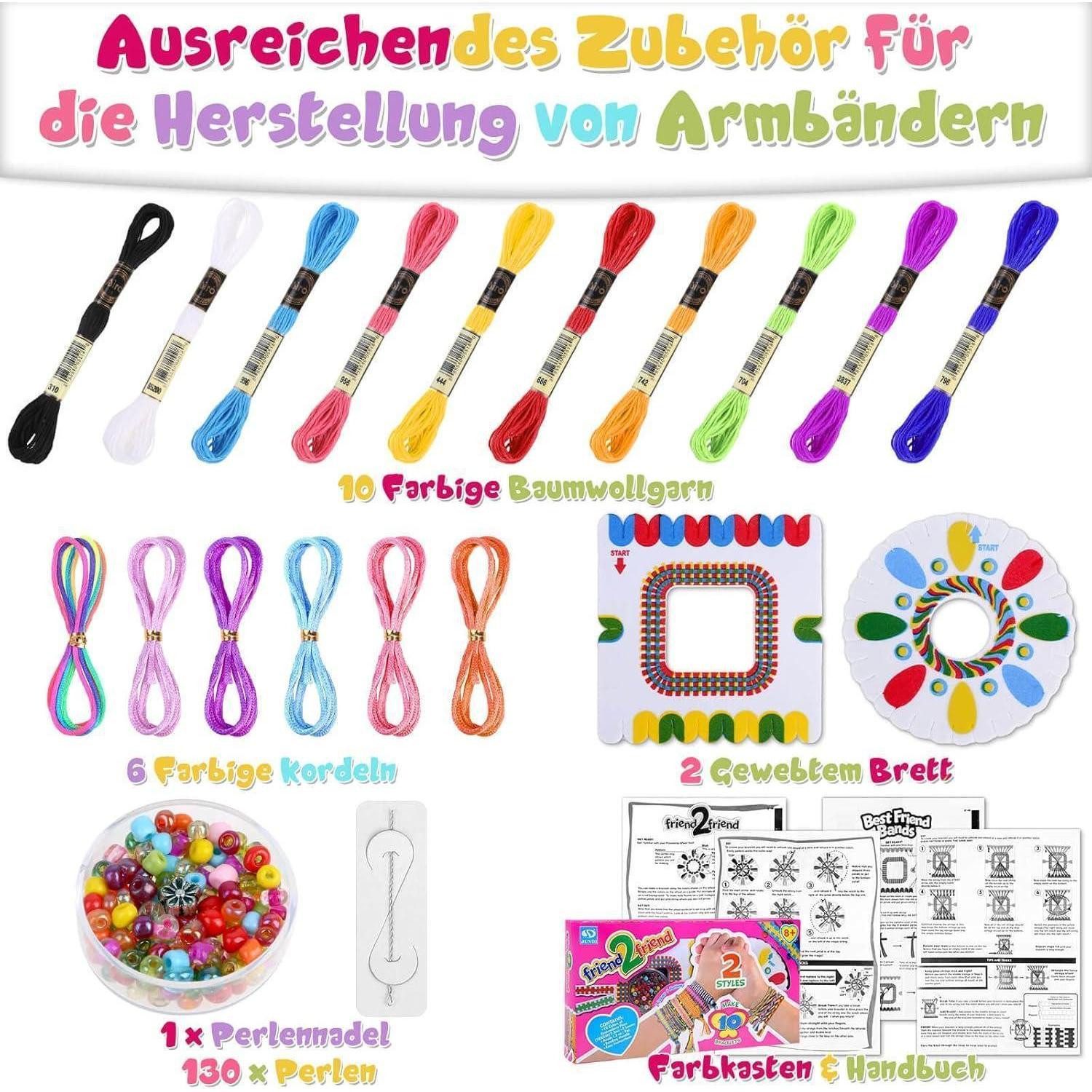 LuxusKollektion Ketten und Armband Set Freundschaftsbänder Bastelset für Kinder ab 8 Jahre mit Perlen und
