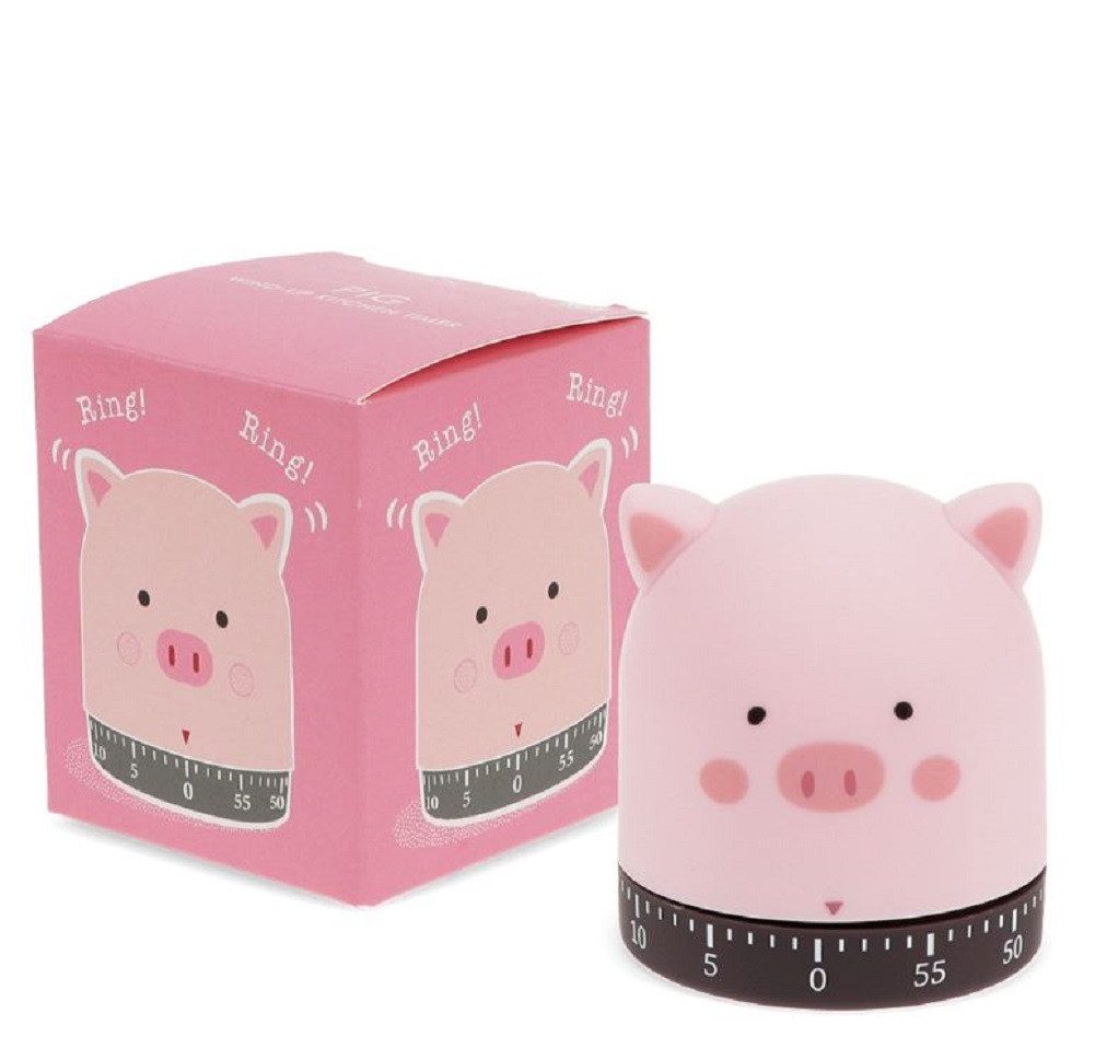 Rex London Eieruhr Küchentimer Schwein (mit lauter Glocke, 1-St., Kunststoff, Metall), mechanisch, ca. 6 x 6 x 6,7 cm