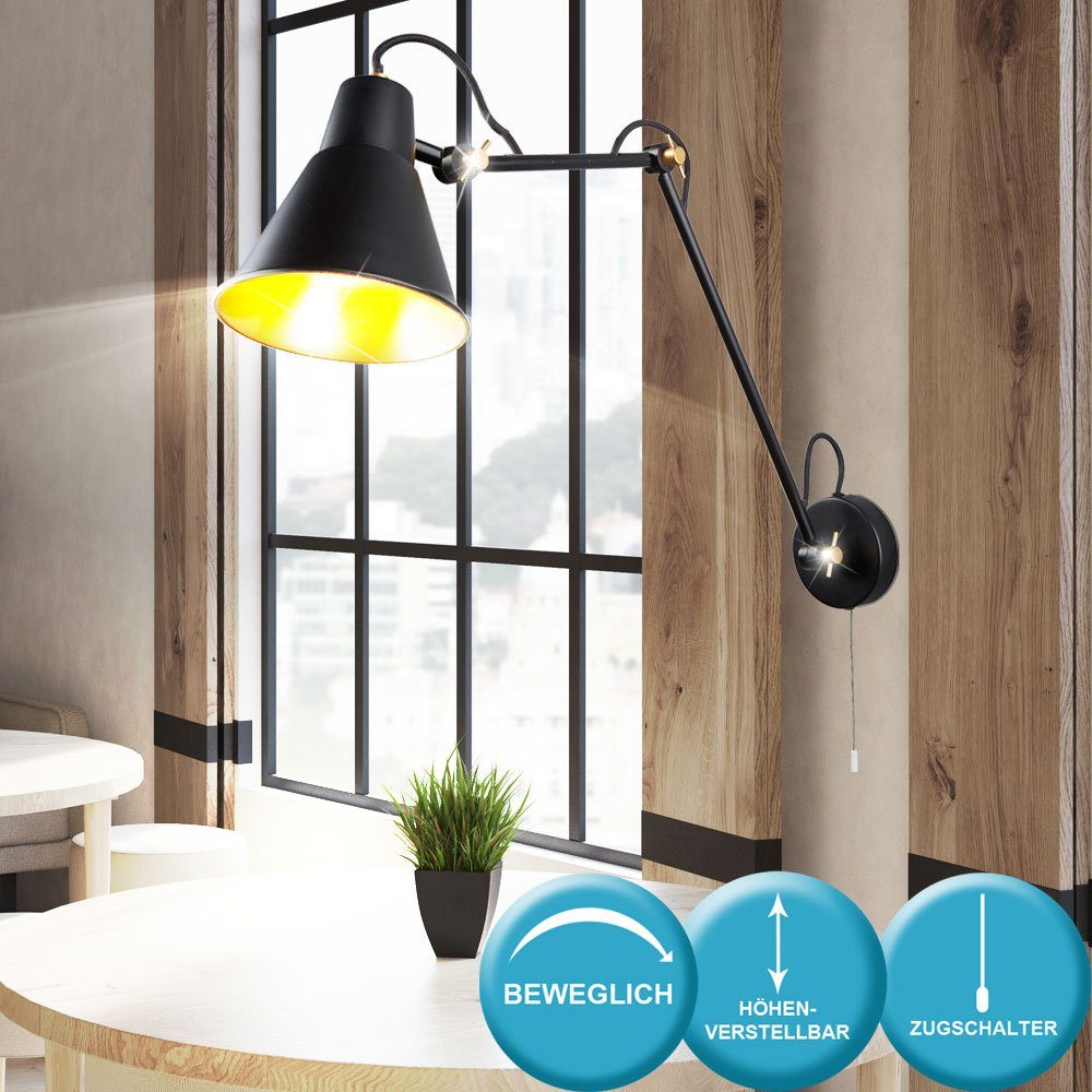 verstellbar Wohn Lampe inklusive, Leuchte Lese Zimmer Arbeits Wand nicht Beleuchtung Wandleuchte, Leuchtmittel etc-shop