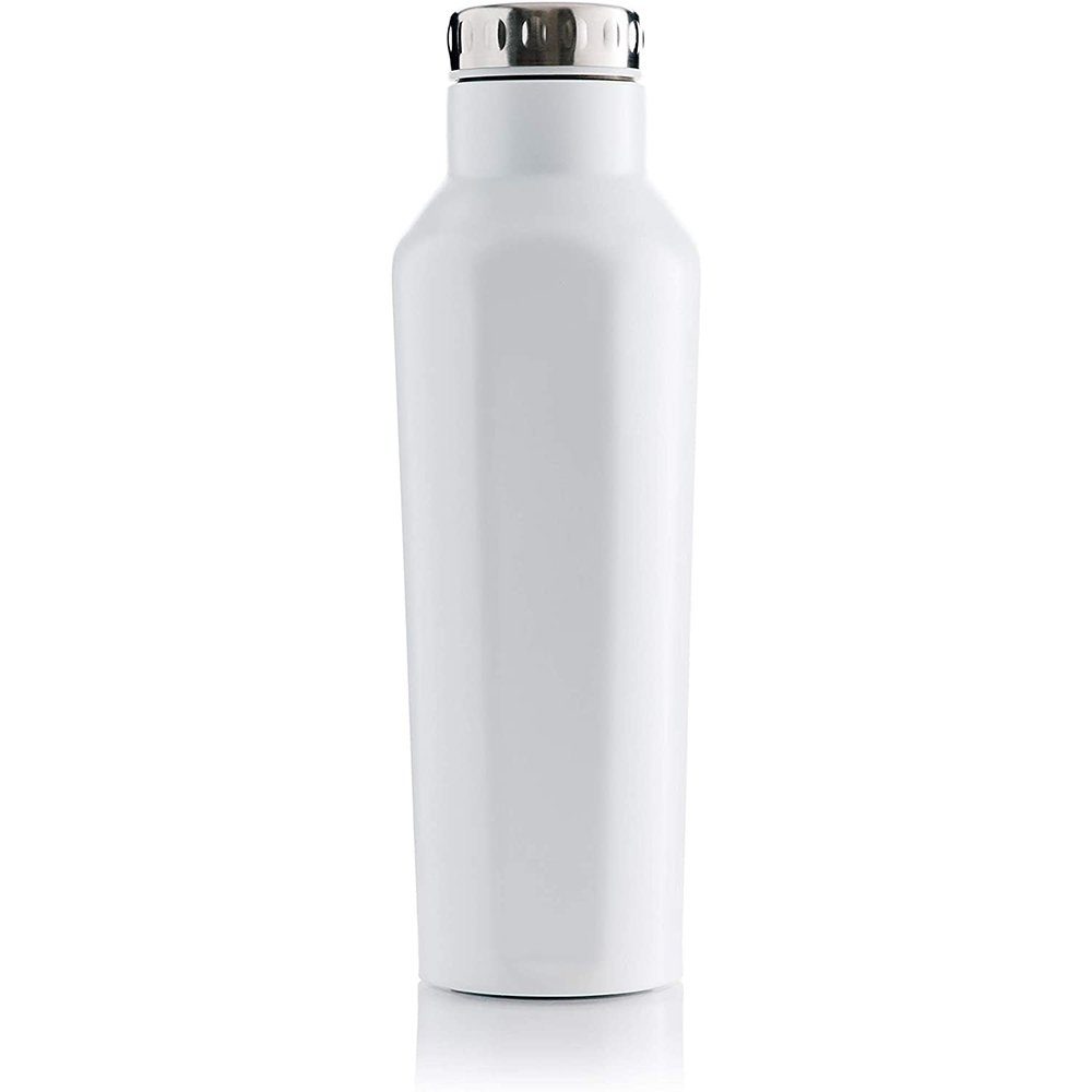 BOHORIA Isolierflasche BOHORIA® Premium Isolierte Edelstahl Trink-Flasche 500ml, Edelstahl Flask White