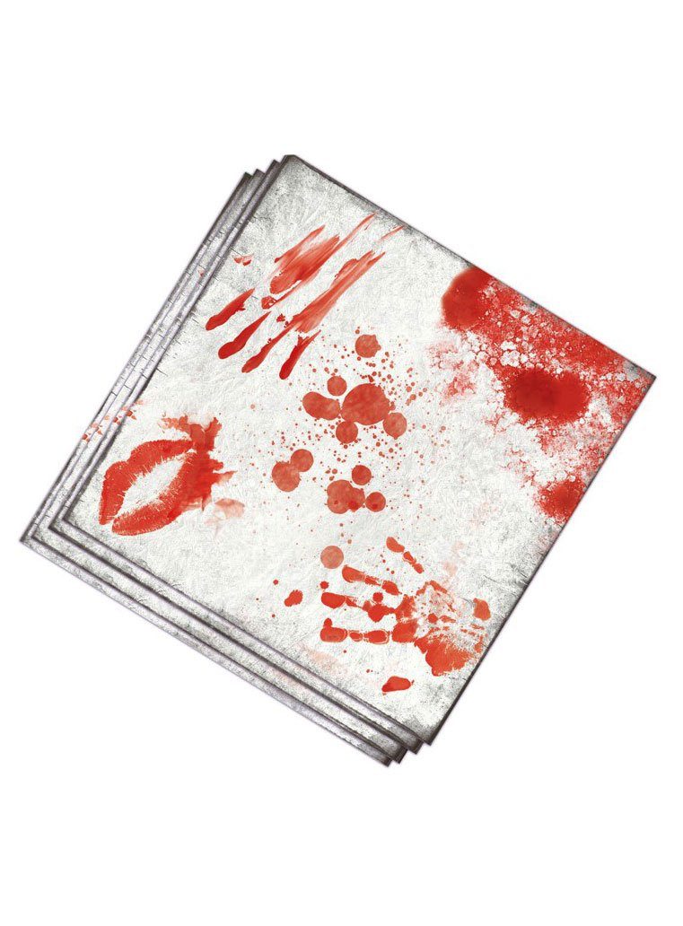 Metamorph Papierserviette 20 Blutflecken Servietten - Horror Halloween Deko, Kein Lippenstift: Papierservietten, hübsch mit Blutflecken dekoriert!