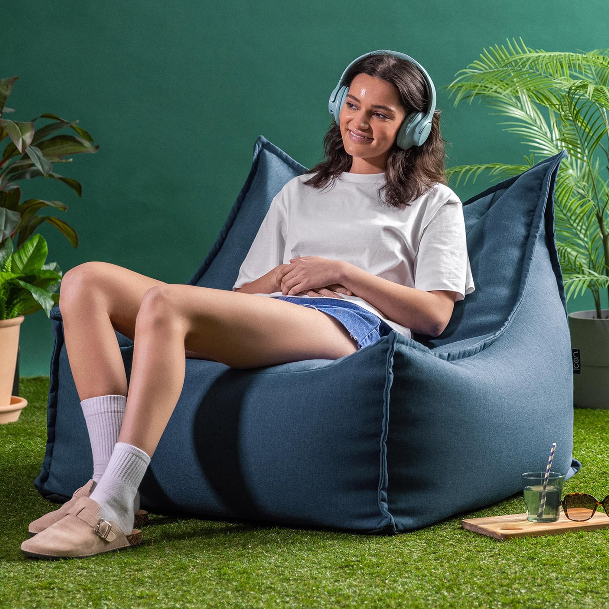 icon Sitzsack Erwachsene Sessel aus Olefin für den Außenbereich „Alto", Sitzsack XXL, Made in Germany, für Erwachsene & Kinder, mit Füllung