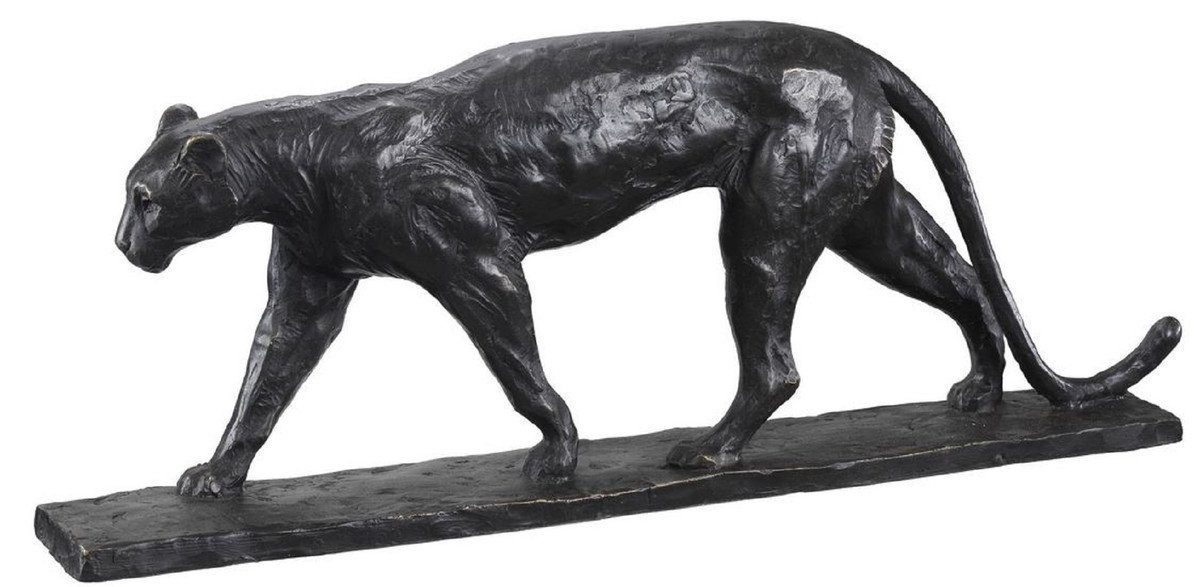 Padrino Schwarz Bronze Luxus Tierfigur Accessoires Bronzefigur 7 cm Leopard 49 H. - 18,5 - Deko x - Dekofigur Skulptur Casa x