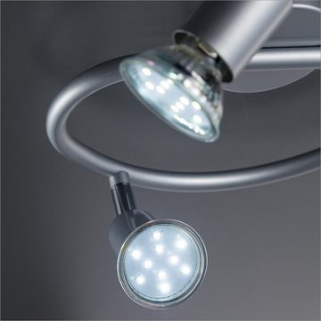 B.K.Licht LED Deckenspots, Leuchtmittel wechselbar, Warmweiß, LED Deckenleuchte Deckenlampe, schwenkbar, 3 x 3 Watt 250 Lumen 3.000K