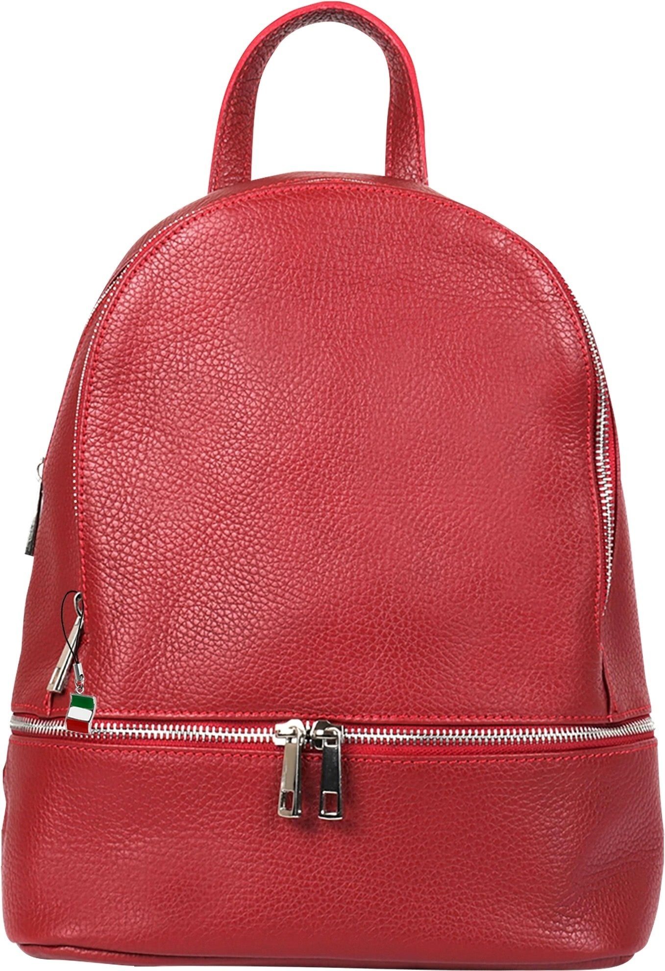 FLORENCE Cityrucksack Florence Rucksack Damen Echtleder, Damen Leder Cityrucksack, rot ca. 32cm