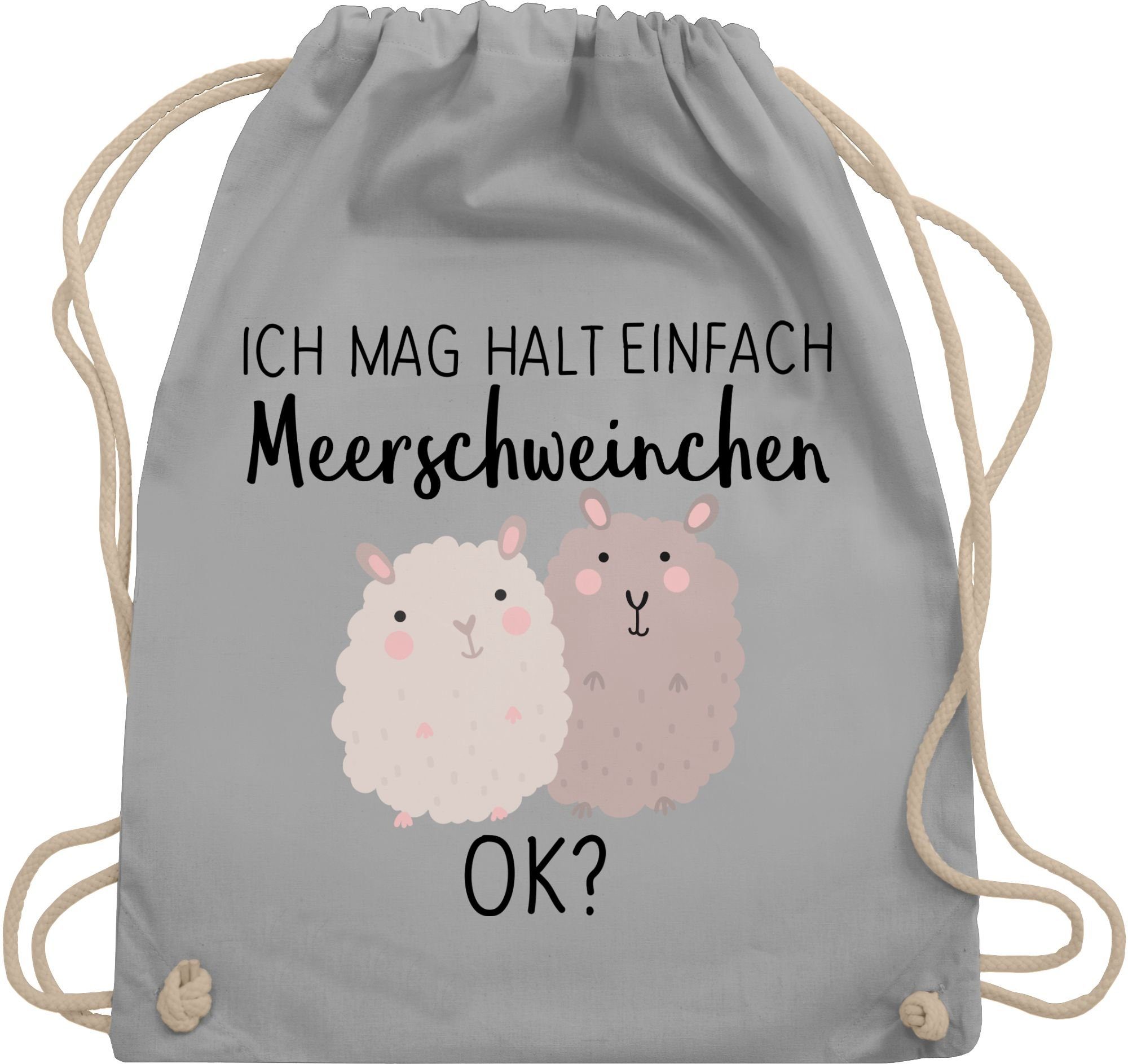 Shirtracer Turnbeutel Ich mag halt einfach Meerschweinchen OK?, Tiere Zubehör 02 Hellgrau