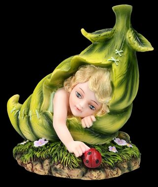 Figuren Shop GmbH Fantasy-Figur Elfenfigur - Baby Fee Lala in Blatt gewickelt - Fantasy Dekofigur Elfe