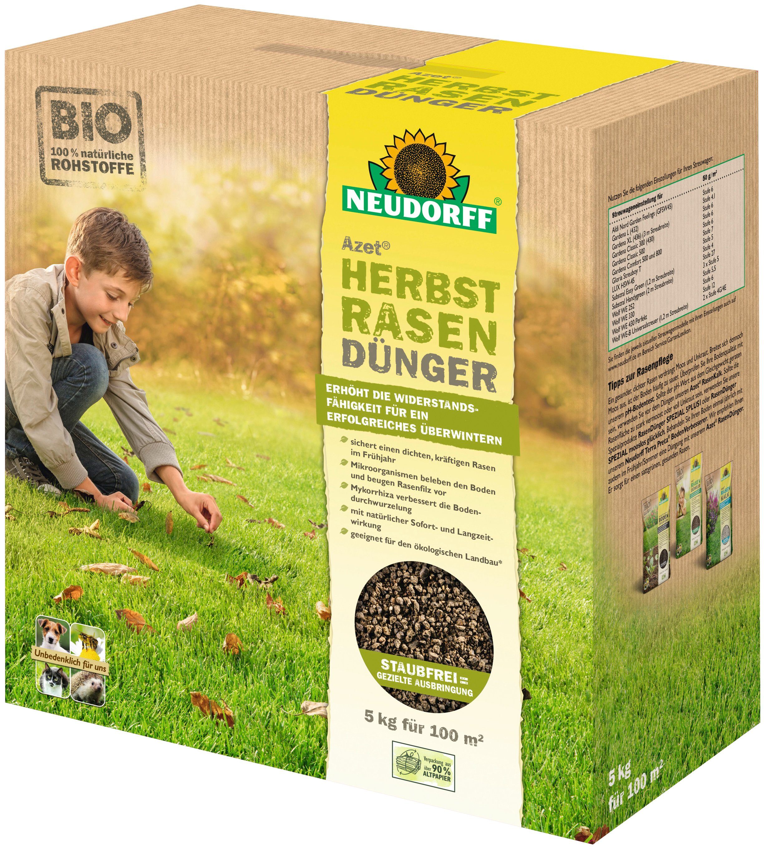 Neudorff Rasendünger »Azet Herbst«, 5 kg, Organischer NPKDünger 7310